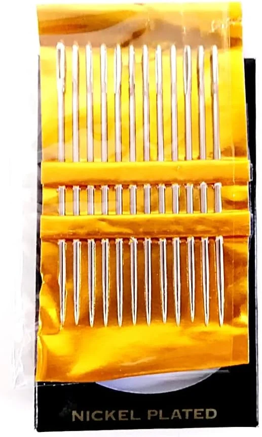 پاپپی سایز 3 اینچ 12 عددی. سوزن های خیاطی چشم بزرگ، دوخت دستی تیز، کاردستی، چرم دوزی، سرگرمی های صنایع دستی DIY