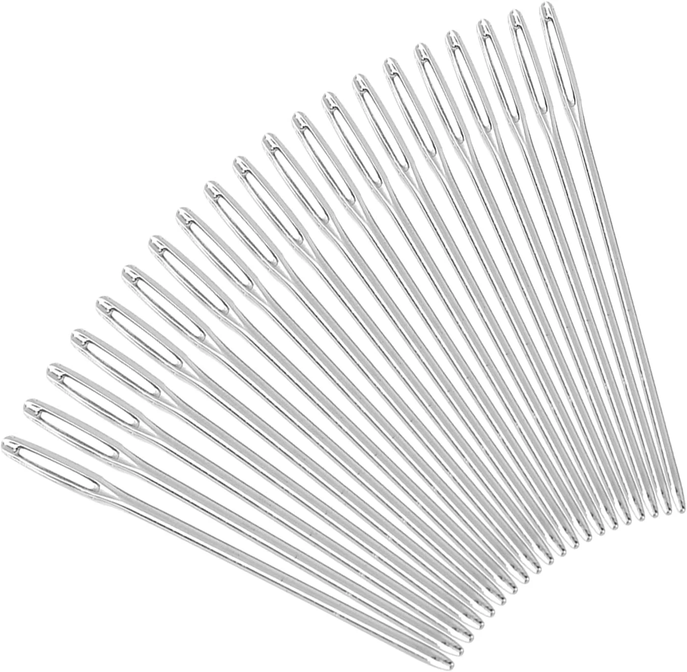 نورنسی 20 عدد سوزن بافندگی نقره ای بزرگ با چشم گرد برای گلدوزی خیاطی طول 52 میلی متر