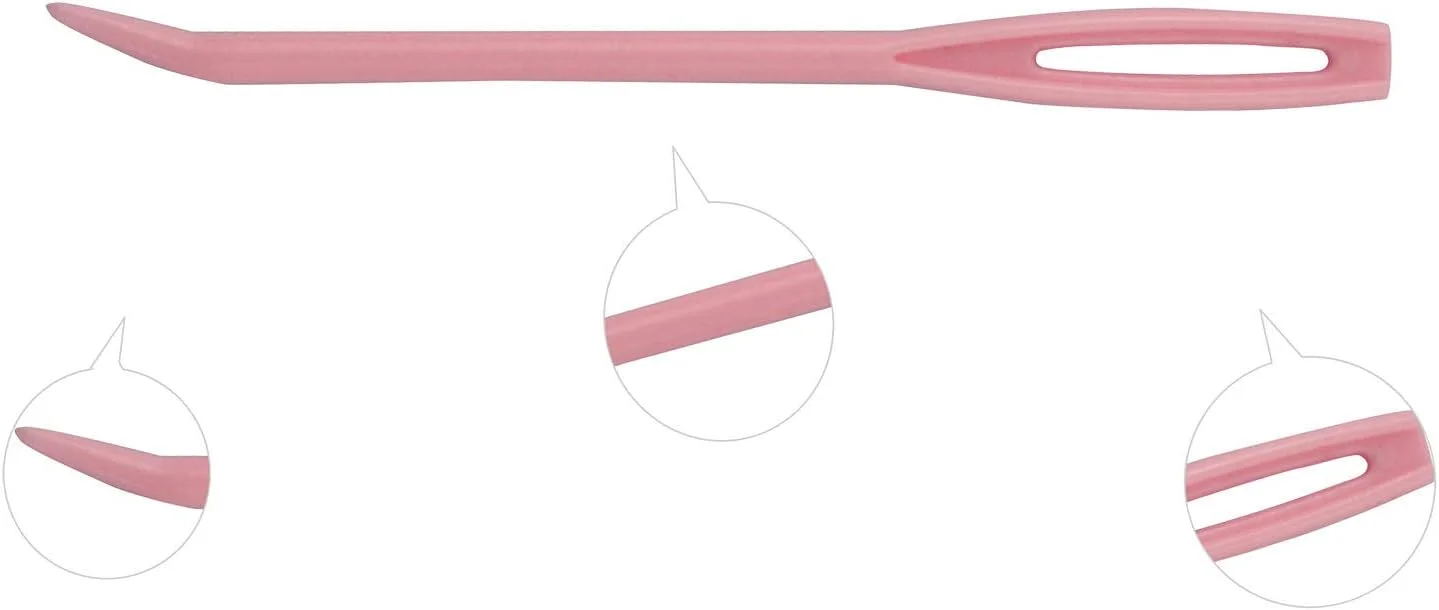 NX Garden 12 عدد سوزن های ملیله دوزی نوک خمیده پلاستیکی با چشم بزرگ، سوزن های کند، لوازم جانبی DIY صنایع دستی (6 عدد سایز بزرگ + 6 عدد سایز کوچک)، رنگ تصادفی