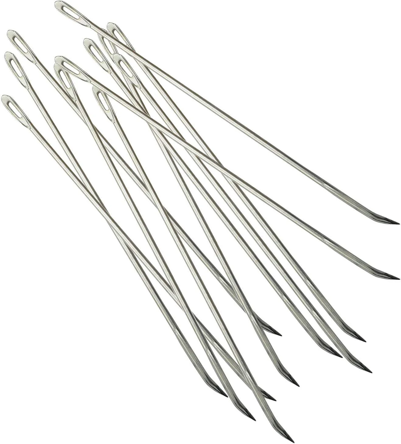 سوزن بخیه بسته بندی ان ایکس گاردن 10 عددی 16.8 سانتی متر / 6.6 اینچ سوزن های بخیه دوزی نوک تیز خمیده برای گونی بافی بسته بندی چرم دوزی دستی