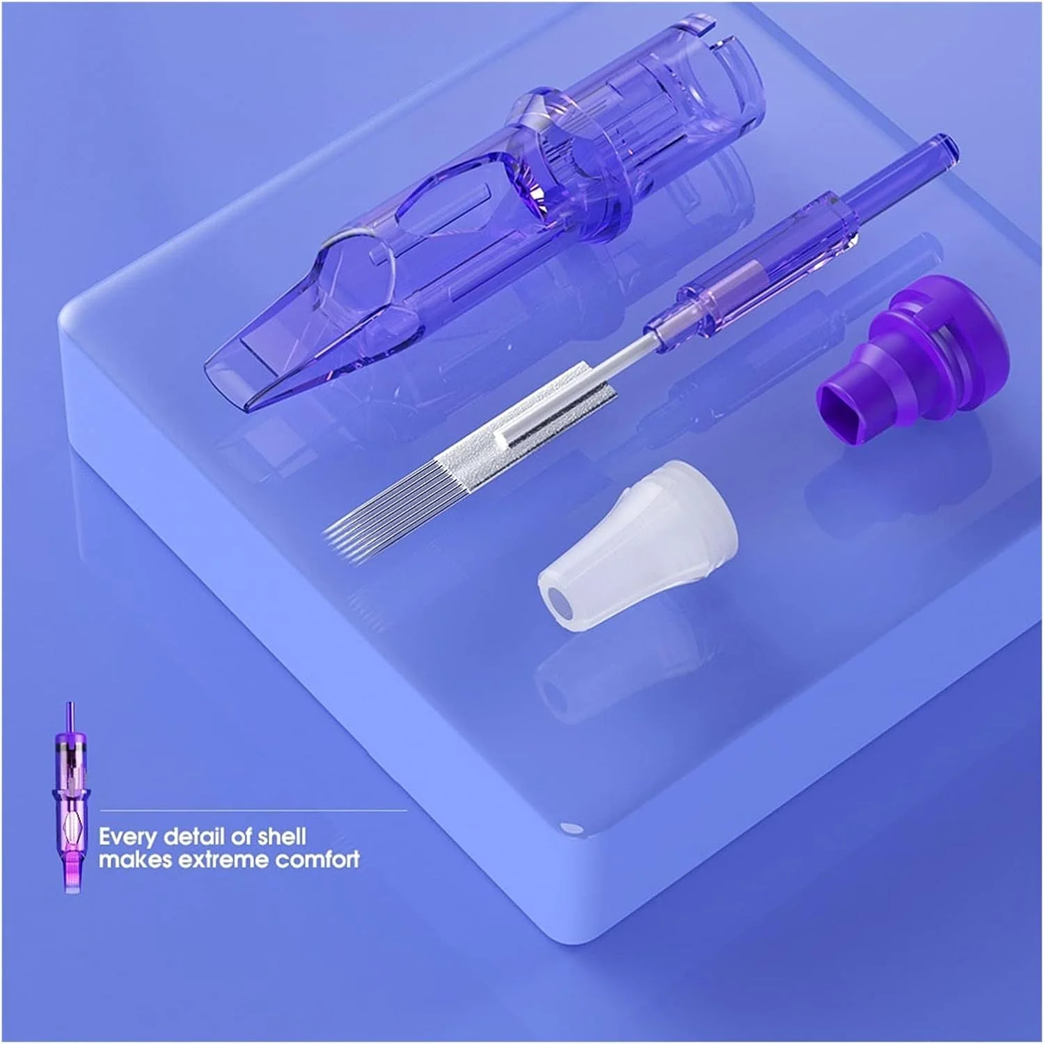 کیت لوازم PEHUB سوزن های گرد استریل RM سوزن های کارتریجی آرایش دائم لوازم جانبی 20 عدد در جعبه برای دستگاه (رنگ: 0.35mm12 Taper 3.5mm، سایز: 05RM)