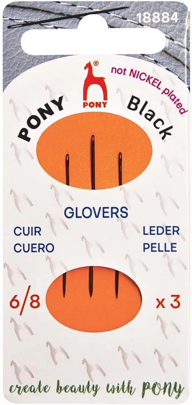 پونی - سوزن های دستی مشکی گلاور پونی با روکش مات (شماره 6-8) با سوراخ مشکی - 3 سوزن