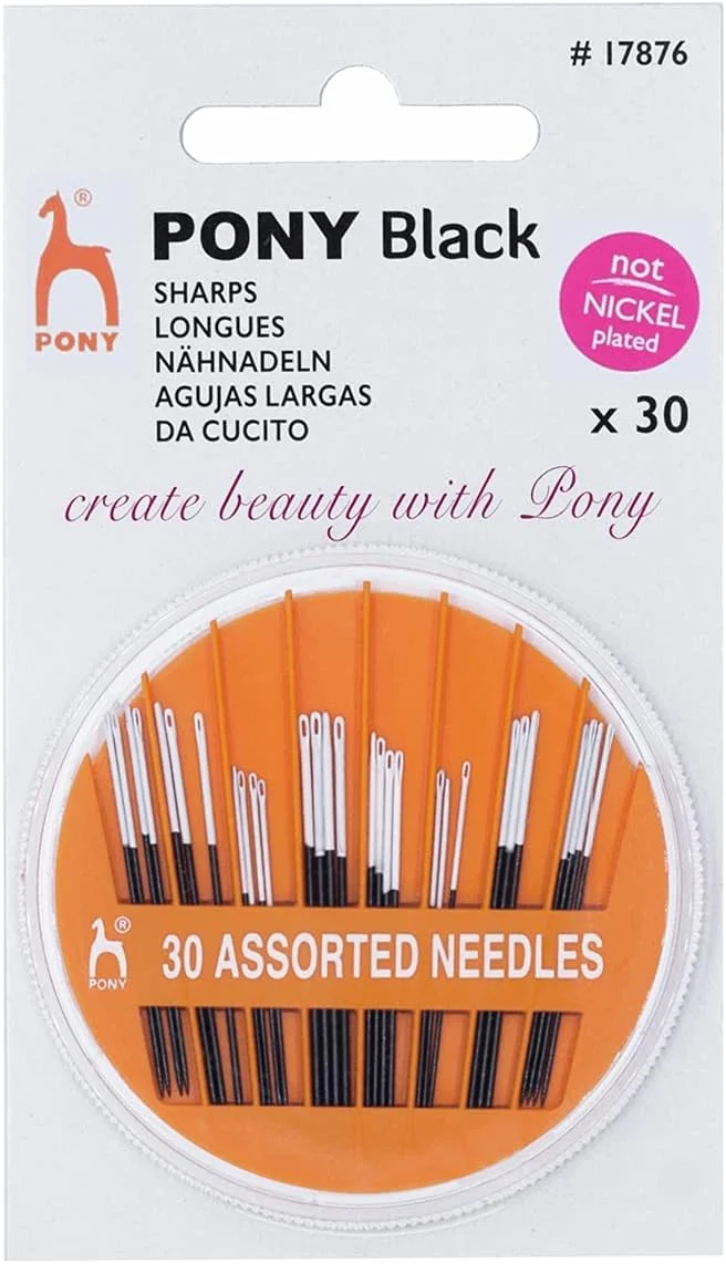 سوزن های خیاطی دستی Pony: متنوع: مشکی با چشم سفید: تیز: متنوع