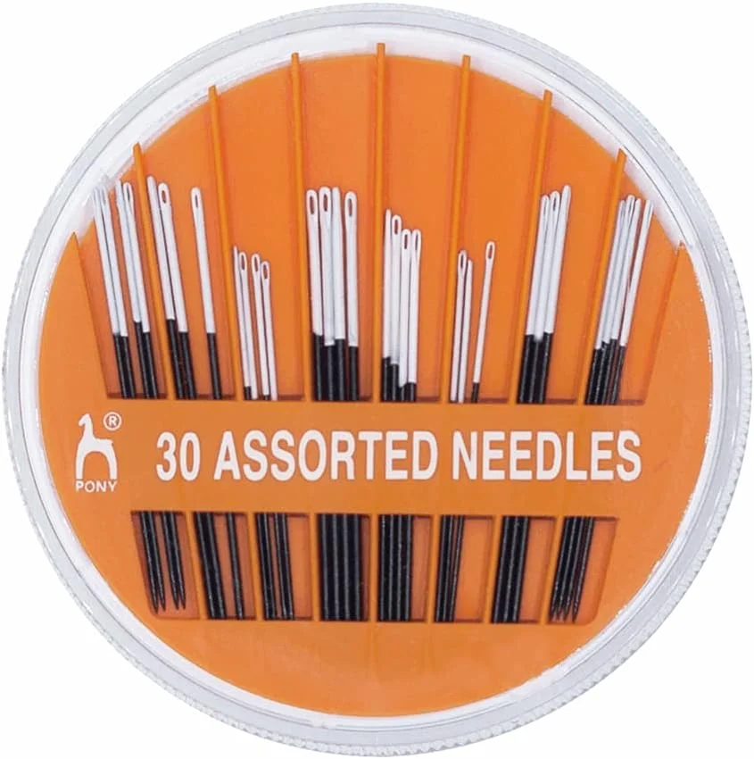 سوزن های خیاطی دستی Pony: متنوع: مشکی با چشم سفید: تیز: متنوع