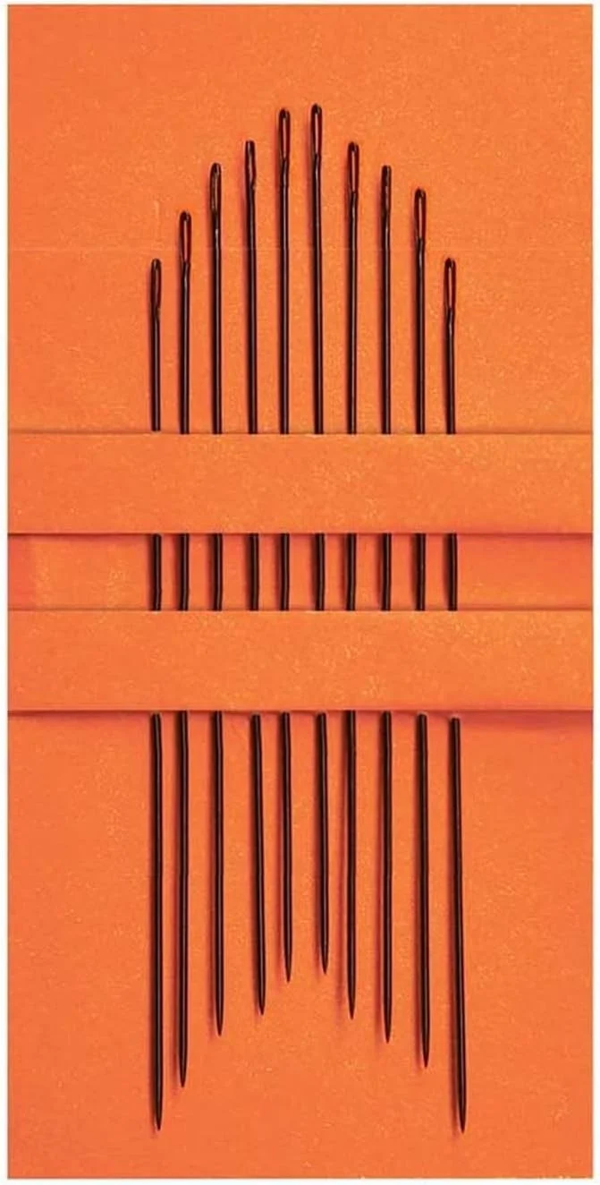 پونی - سوزن های خیاطی دستی مشکی بلند شماره 9 با روکش مات و چشمی مشکی - 10 عدد