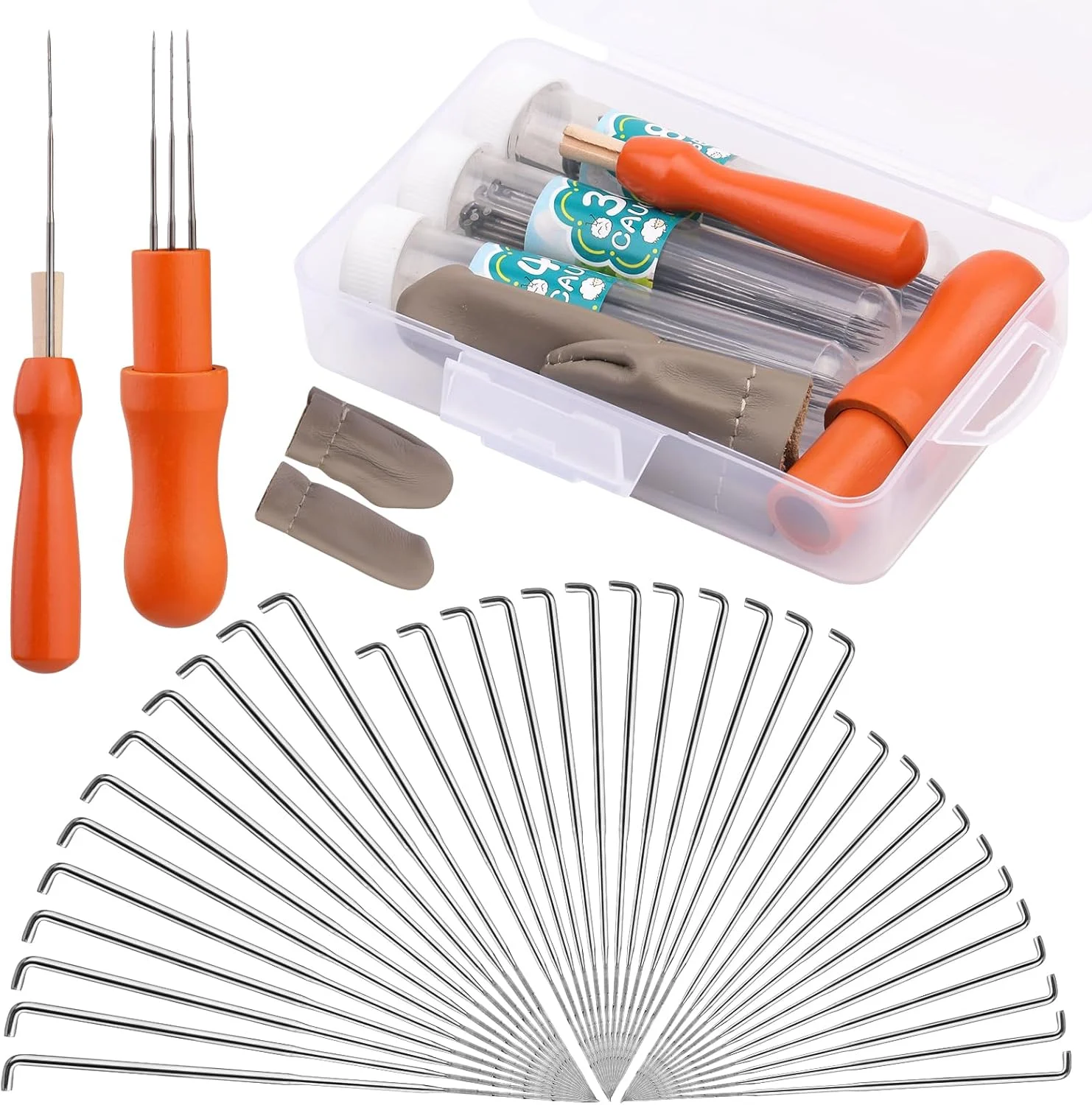 ابزار نمد دوزی QMNNMA، سوزن های نمد دوزی پشمی در 3 سایز با 2 نوع ابزار نمد دوزی سوزنی، ابزار نمد دوزی پین پشمی DIY برای مبتدیان و حرفه ای ها