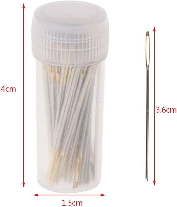 سوزن خیاطی 100 عددی، سوزن های گلدوزی پارچه ای، سوزن های کوک متقاطع، ابزار صنایع دستی سایز 26، مناسب برای طلای 14CT