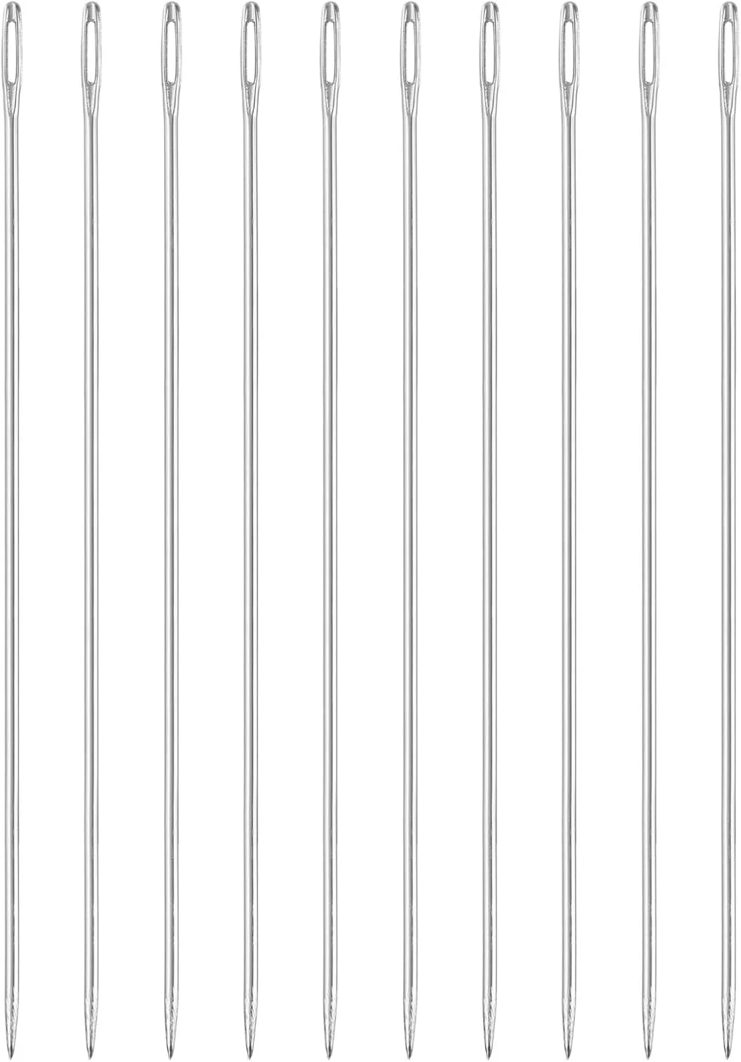 سورسینگ مپ 50 عددی سوزن های چشم بزرگ، 4.92 اینچ 1.6 میلی متر سوزن نخ دوزی آهنی کربن بالا سوزن خیاطی چشم بزرگ سوزن بافندگی برای خیاطی دستی صنایع دستی هنری، نقره ای