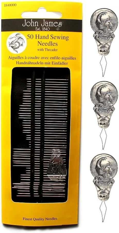 بسته سوزن خیاطی جان جیمز JJ40000 شامل 50 عدد سوزن خیاطی متنوع به همراه 3 سوزن نخ کن استاندارد بسته سوزن خیاطی جان جیمز JJ40000 شامل 50 عدد سوزن خیاطی متنوع به همراه 3 سوزن نخ کن استاندارد