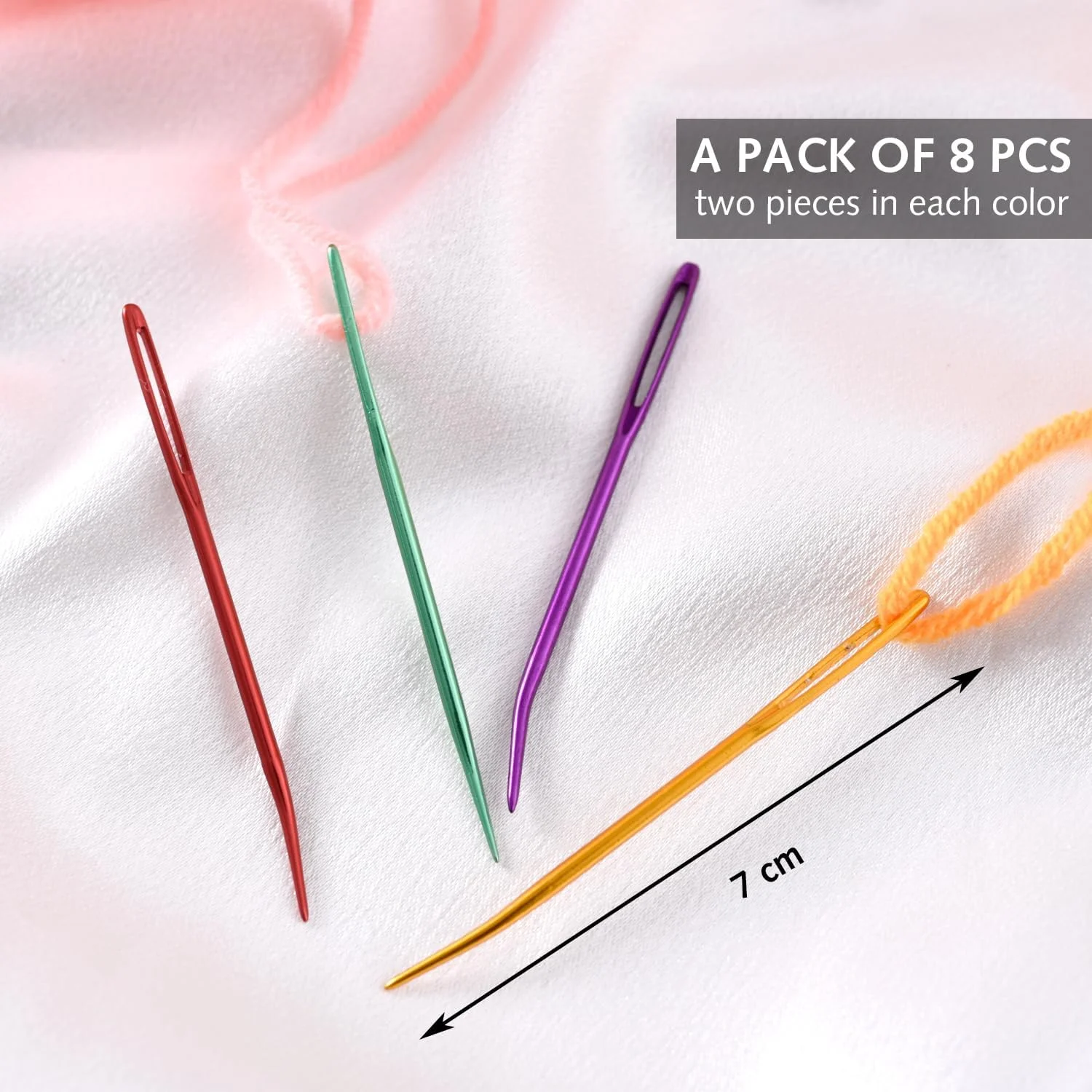 8 عدد سوزن های ملیله دوزی خمیده جامبو، سوزن های نخ ضخیم با چشمی بزرگ، سوزن های بافتنی، سوزن های رفو، سوزن های خیاطی، سوزن های بافندگی برای مهره دوزی، لحاف دوزی، قلاب بافی