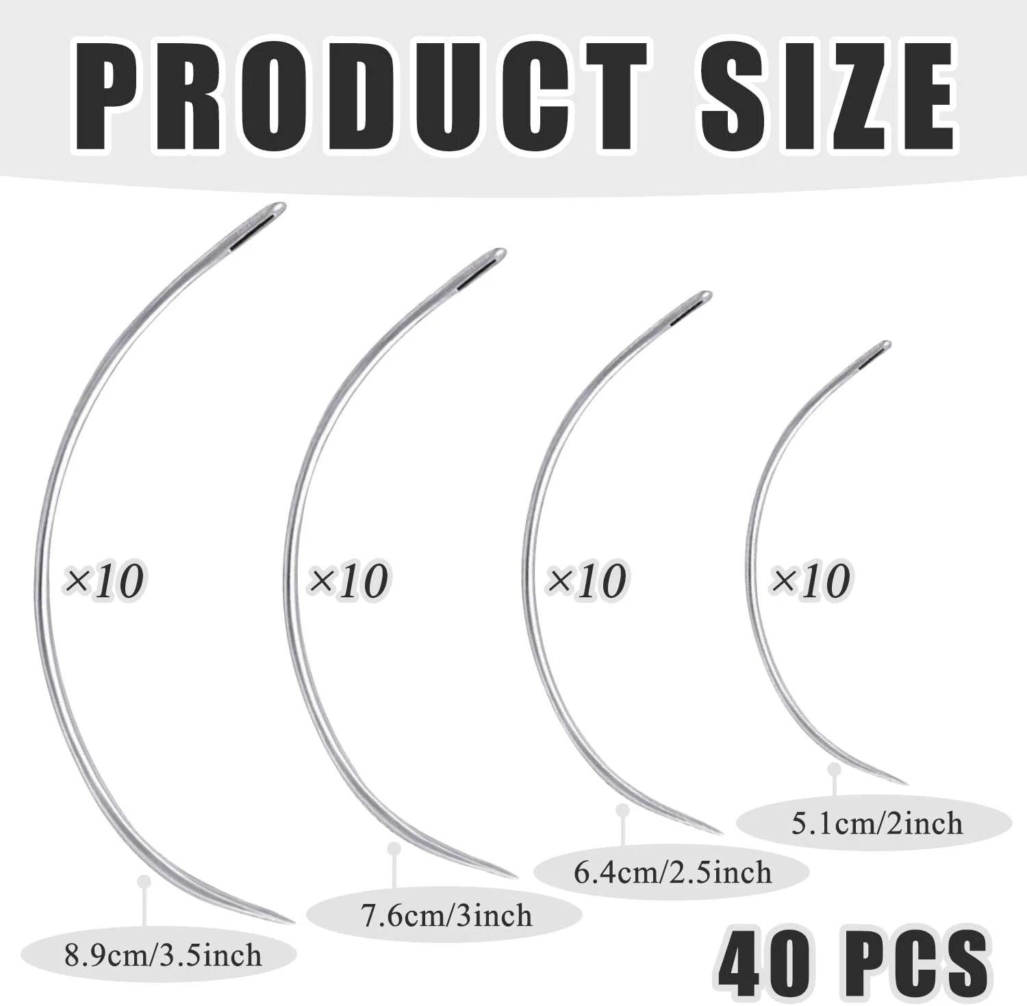 سوزن خیاطی چرم SYEYCW، 40 عددی، سوزن چرم 51، 64، 76، 89 میلیمتری، سوزنهای منحنی نوع C، سوزن چرم برای مصارف خانگی، برای تعمیرات خیاطی، فرش، چرم، بوم، صنایع دستی بافتنی سوزن خیاطی چرم SYEYCW، 40 عددی، سوزن چرم 51، 64، 76، 89 میلیمتری، سوزنهای منحنی نوع C، سوزن چرم برای مصارف خانگی، برای تعمیرات خیاطی، فرش، چرم، بوم، صنایع دستی بافتنی
