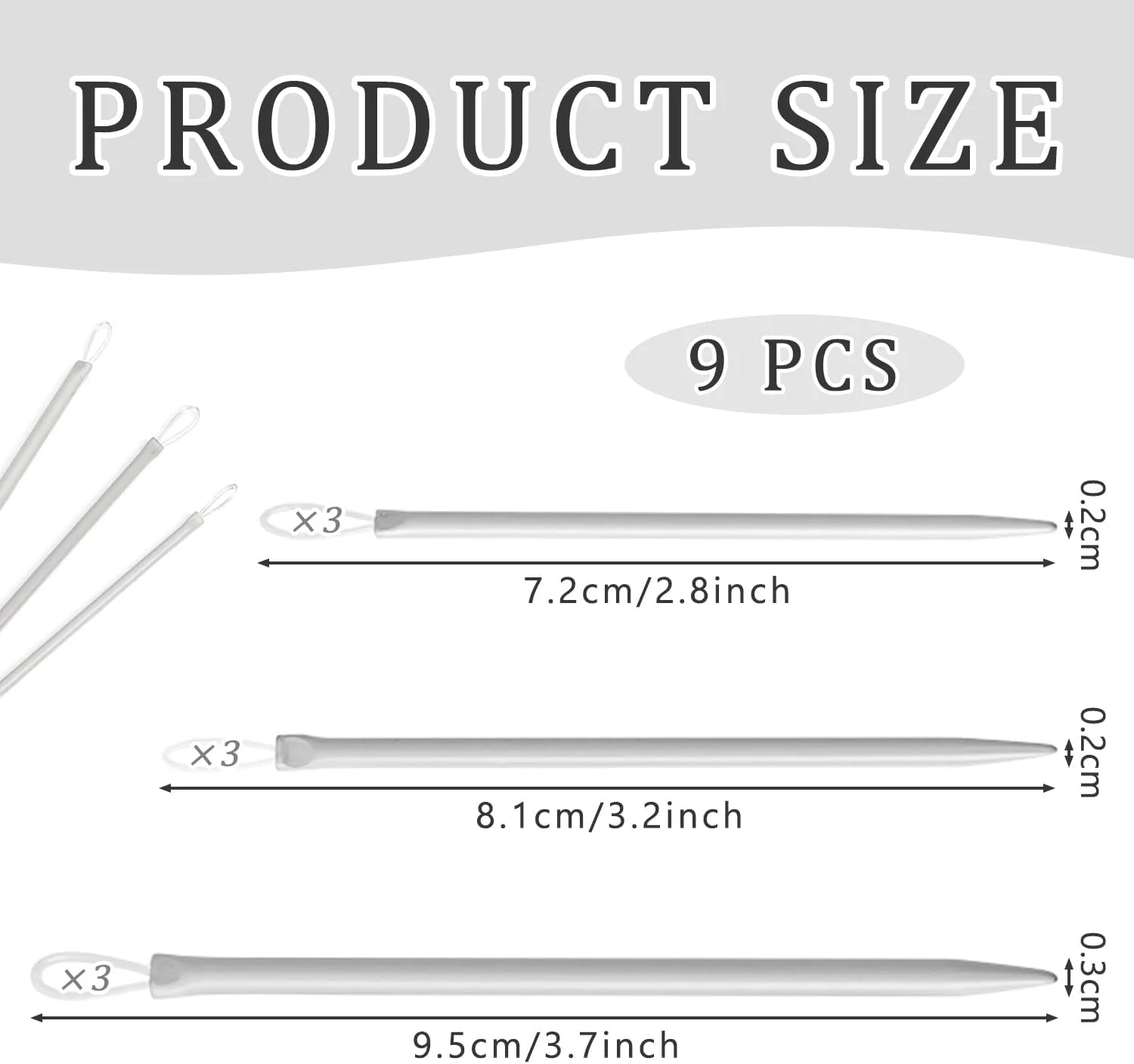 بسته 9 عددی سوزن پشمی SYEYCW، سوزن های رفو با چشمی بزرگ، سوزن های رفو نخ نایلونی چشمی، سوزن پشمی برای خیاطی، سوزن های خیاطی، سوزن های رفو نخ نایلونی برای پشم ضخیم، قلاب بافی، دست دوز