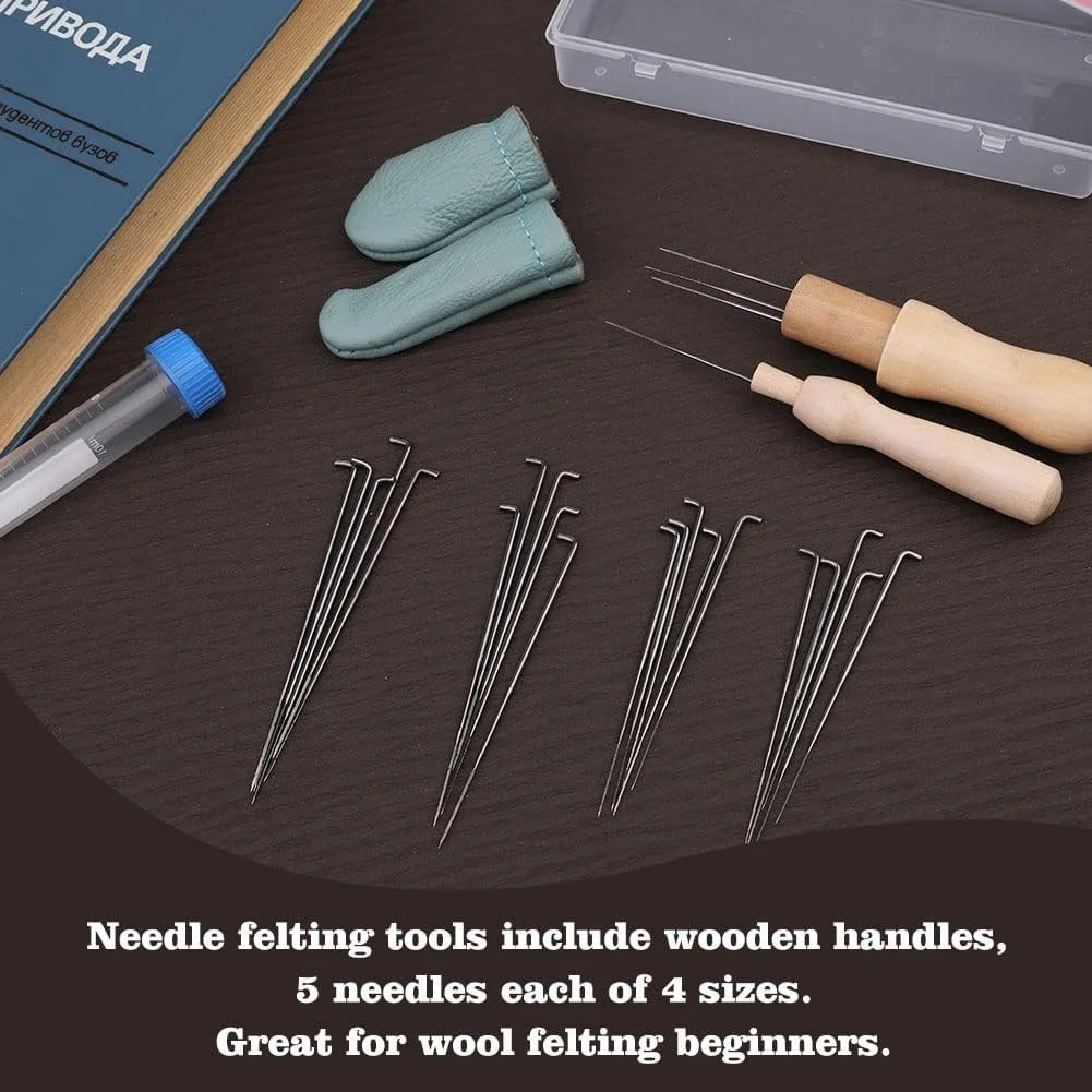 کیت نمد دوزی SUVSOON شامل 22 قطعه، 3 نگهدارنده ابزار نمد دوزی سوزنی، سوزن های نمد دوزی در 4 سایز مختلف، گیج 36، گیج 38، گیج 40، گیج 42، لوازم نمد دوزی سوزنی برای نمد دوزی پشمی DIY