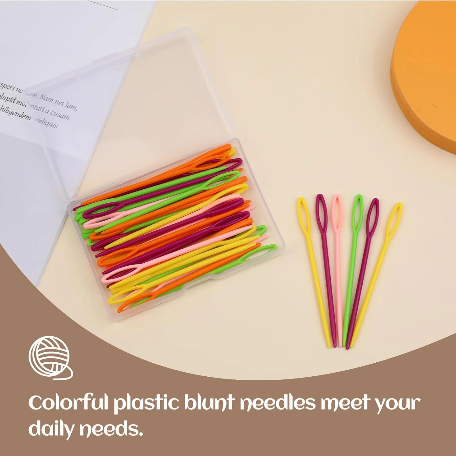 سوزن های پلاستیکی خیاطی SUVSOON، 50 عددی (9 سانتی متر)، سوزن های پلاستیکی برای نخ و کاردستی، سوزن های نخ پلاستیکی چشم بزرگ برای کودکان، سوزن های گلدوزی پلاستیکی برای خیاطی DIY صنایع دستی دست ساز