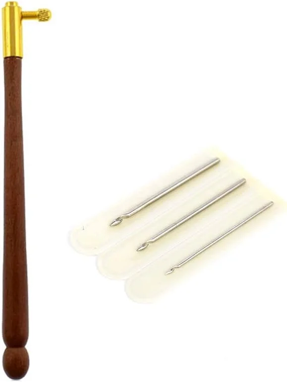 قلاب تمبور با 3 سوزن 70 90 100 ابزار گلدوزی پولک دوزی و مهره دوزی