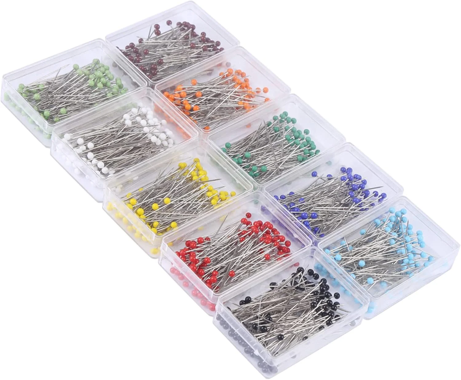 سوزن خیاطی 800/1000 عددی، سوزن های مستقیم برای پارچه های صنایع دستی، سوزن های سر توپی شیشه ای بلند 1.5 اینچی، سوزن های لحاف دوزی چند رنگ، برش دهنده ها، تزئینات جواهرات، صنایع دستی و ...