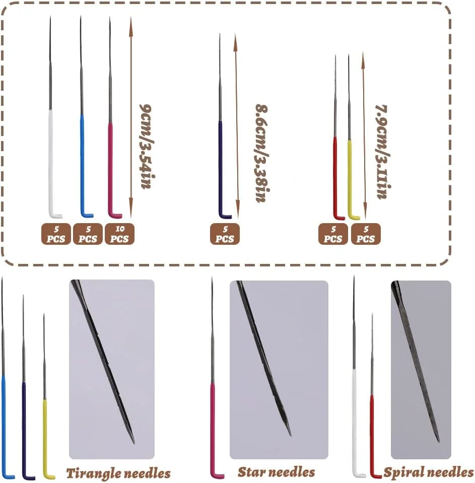 SUVSOON 35 عدد سوزن نمد دوزی، ابزار نمد دوزی پشمی برای مبتدیان، کیت ابزار سوزن های نمد دوزی رنگارنگ برای پروژه های نمد دوزی پشمی DIY