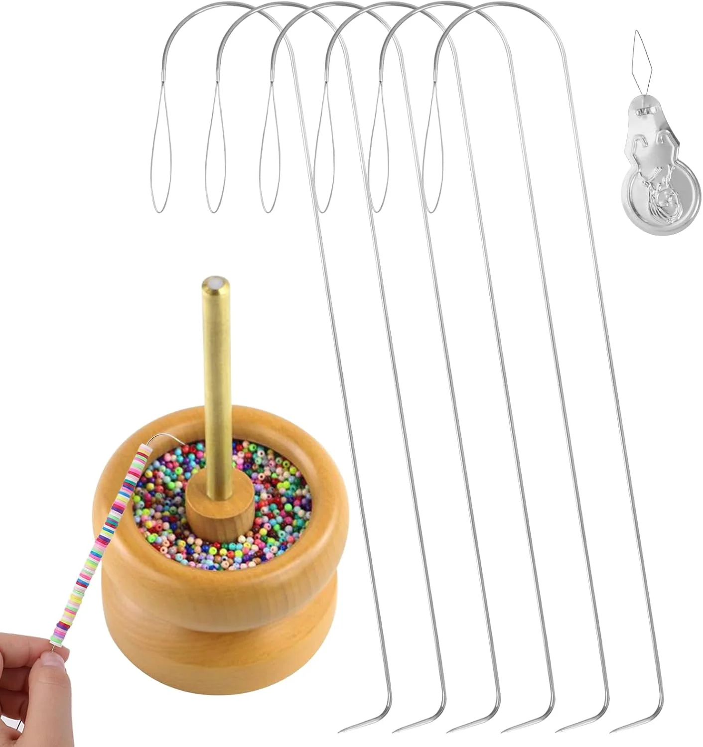 ست 7 عددی سوزن مهره استیل ضد زنگ، سوزن های منحنی با دستگیره آسان برای مهره های رشته ای، سوزن مهره دوزی چشم بزرگ برای فعالیت های DIY و خانوادگی، سوزن های مهره دوزی با اسپینر مهره مطابقت دارند