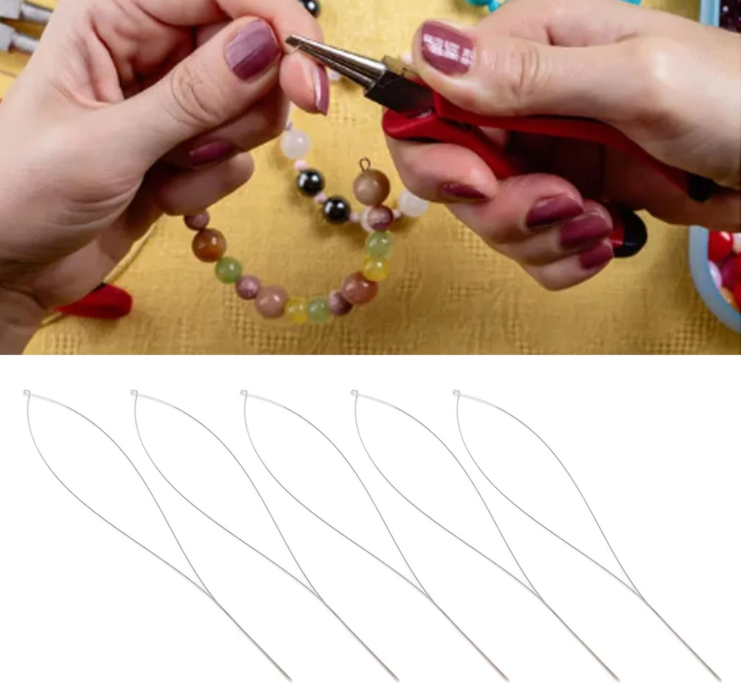 سوزن های مهره دوزی، سبک وزن 10.5 سانتی متری ساده ایمن با باز شدن میانی از جنس استیل ضد زنگ برای کارهای دستی سوزن های مهره دوزی، سبک وزن 10.5 سانتی متری ساده ایمن با باز شدن میانی از جنس استیل ضد زنگ برای کارهای دستی