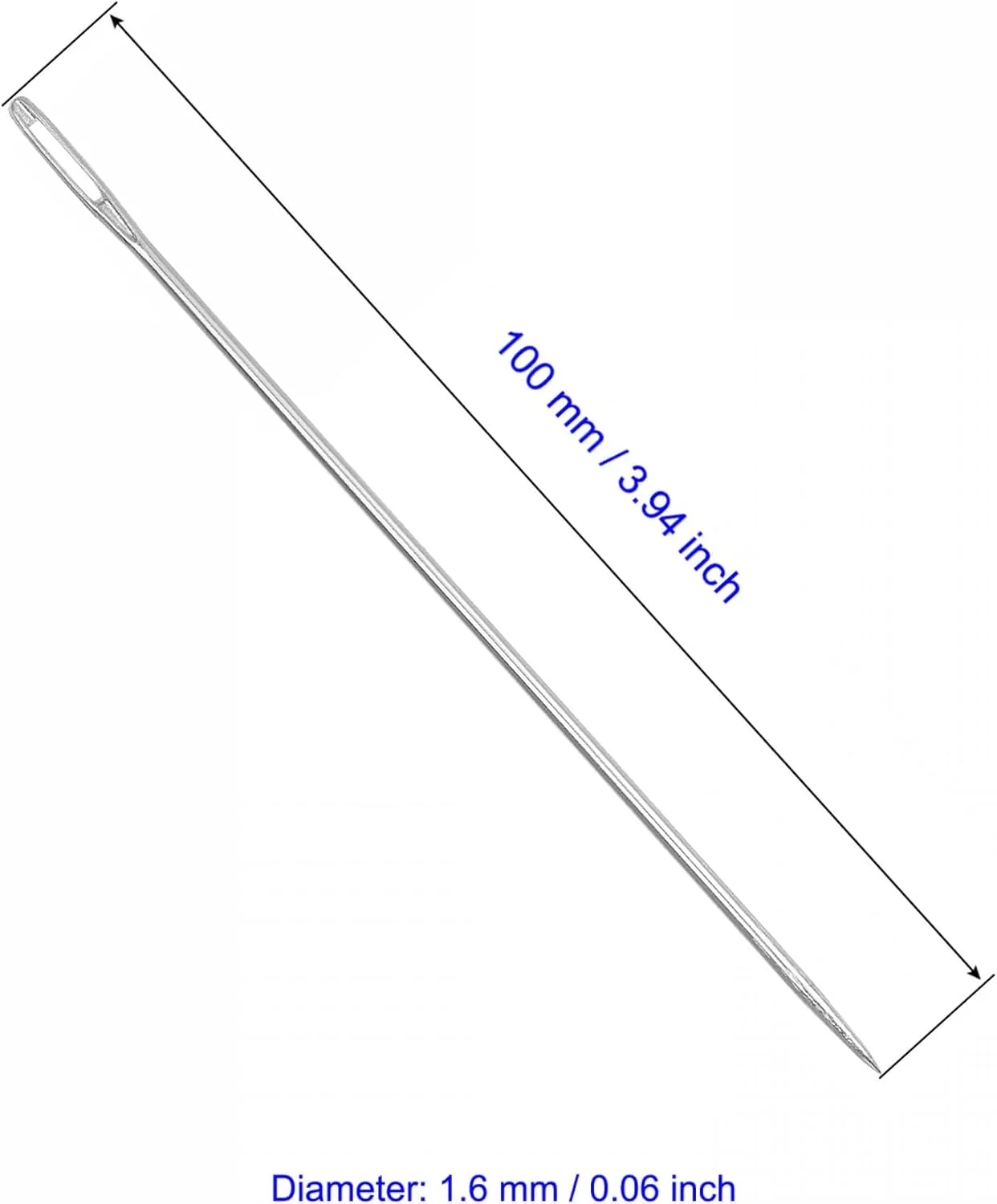 سوزن های خیاطی مستقیم بلند استیل ضد زنگ یونیفیز 3.94 اینچی با چشم بزرگ، سوزن های مهره دوزی گلدوزی برای نخ کاردستی DIY، 40 عدد