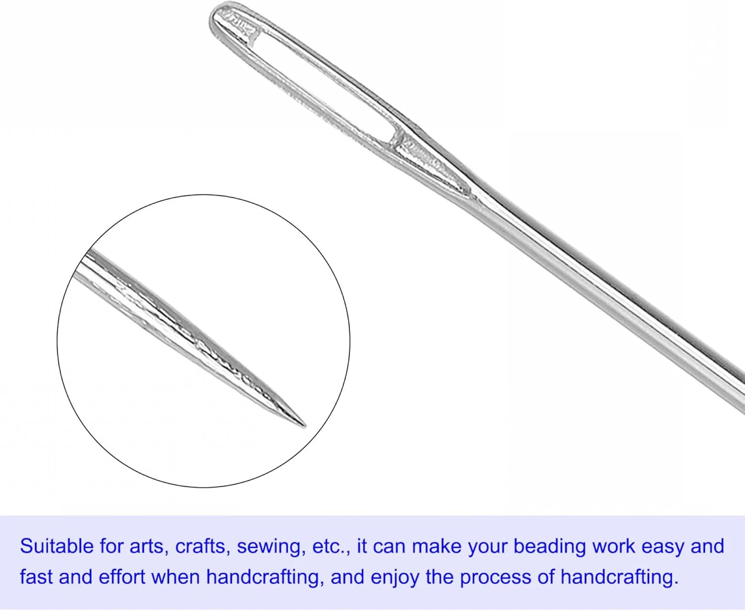 سوزن های خیاطی مستقیم بلند استیل ضد زنگ یونیفیز 3.94 اینچی با چشم بزرگ، سوزن های مهره دوزی گلدوزی برای نخ کاردستی DIY، 40 عدد