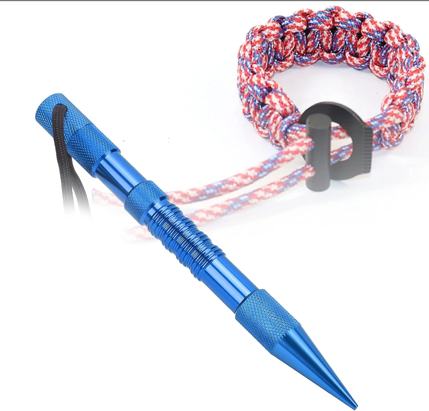 کیت جیگ دستبند USIFAZ، سبک وزن، صیقلی، استفاده راحت، مجموعه سوزن طناب چتر نجات برای دوخت، ابزار کروچت برای دستبند طناب چتر (رنگ: آبی تکی)