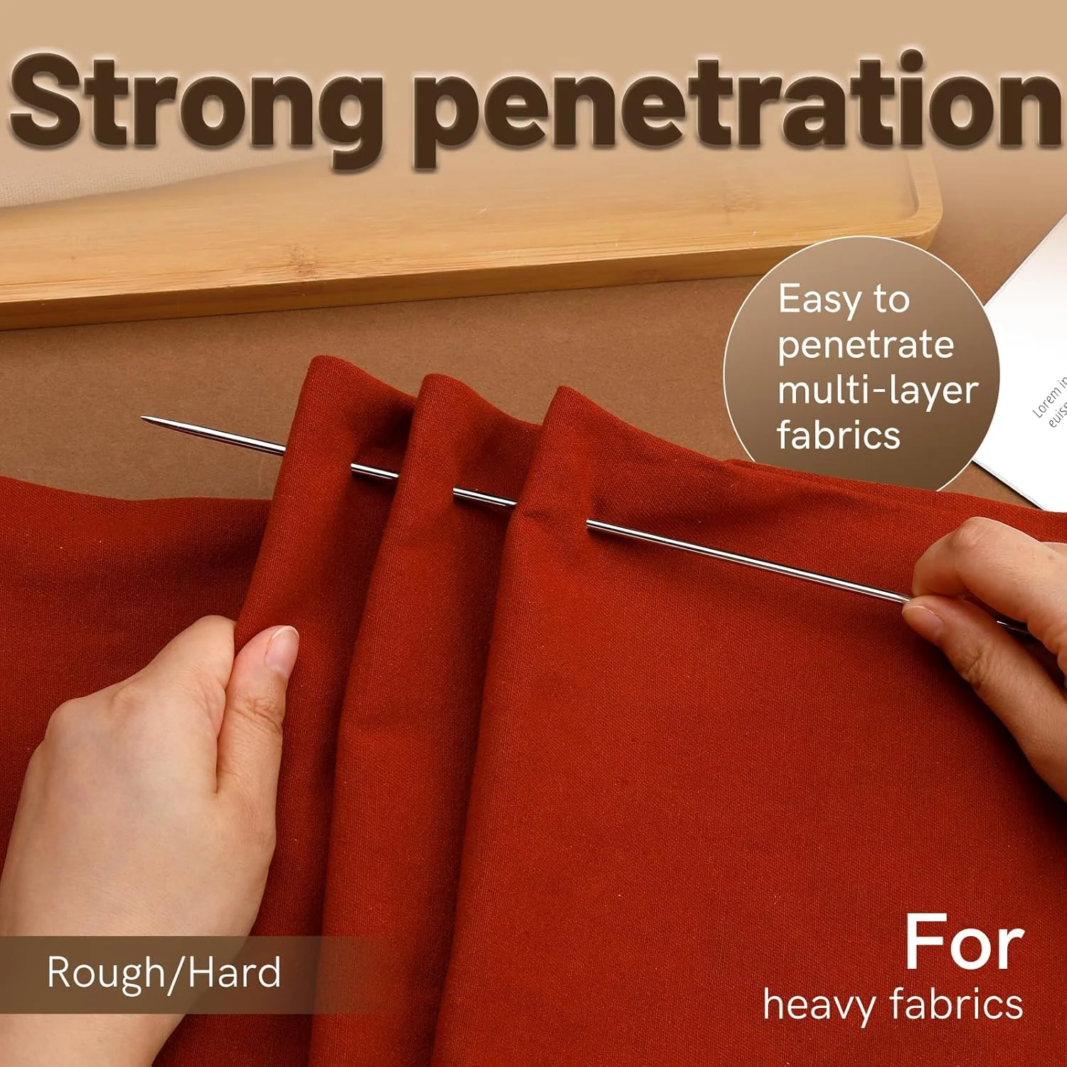 ست ۸ عددی سوزن های روکش دوزی برای سوزن های خیاطی دستی، سوزن های چرمی ۳ تا ۱۲ اینچی برای دوخت دستی با ۲ محفظه سوزن برای نگهداری