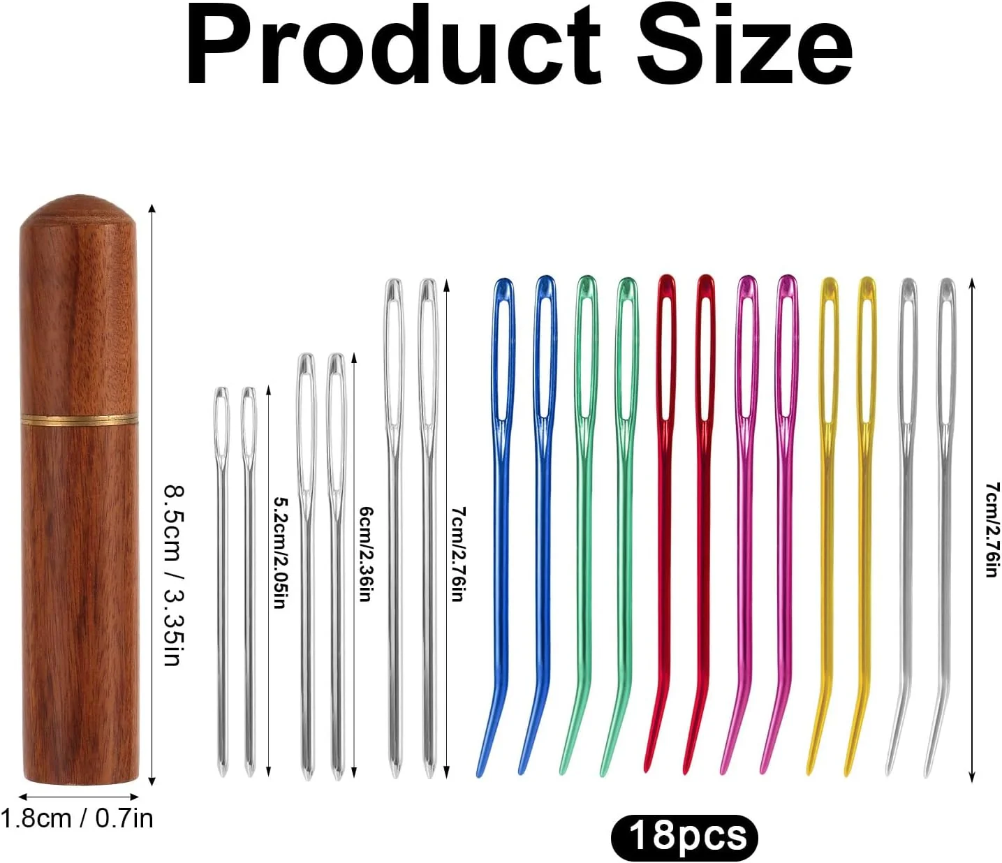 XIHIRCD ست 18 عددی سوزن های بافندگی دستی چشم بزرگ، کیت سوزن های خیاطی آلومینیومی چشم بزرگ با سوزن خمیده و سوزن کند و جعبه سوزن چوبی برای پروژه های لحاف دوزی، مهره دوزی، قلاب بافی برای نخ، کاموا و پشم XIHIRCD ست 18 عددی سوزن های بافندگی دستی چشم بزرگ، کیت سوزن های خیاطی آلومینیومی چشم بزرگ با سوزن خمیده و سوزن کند و جعبه سوزن چوبی برای پروژه های لحاف دوزی، مهره دوزی، قلاب بافی برای نخ، کاموا و پشم