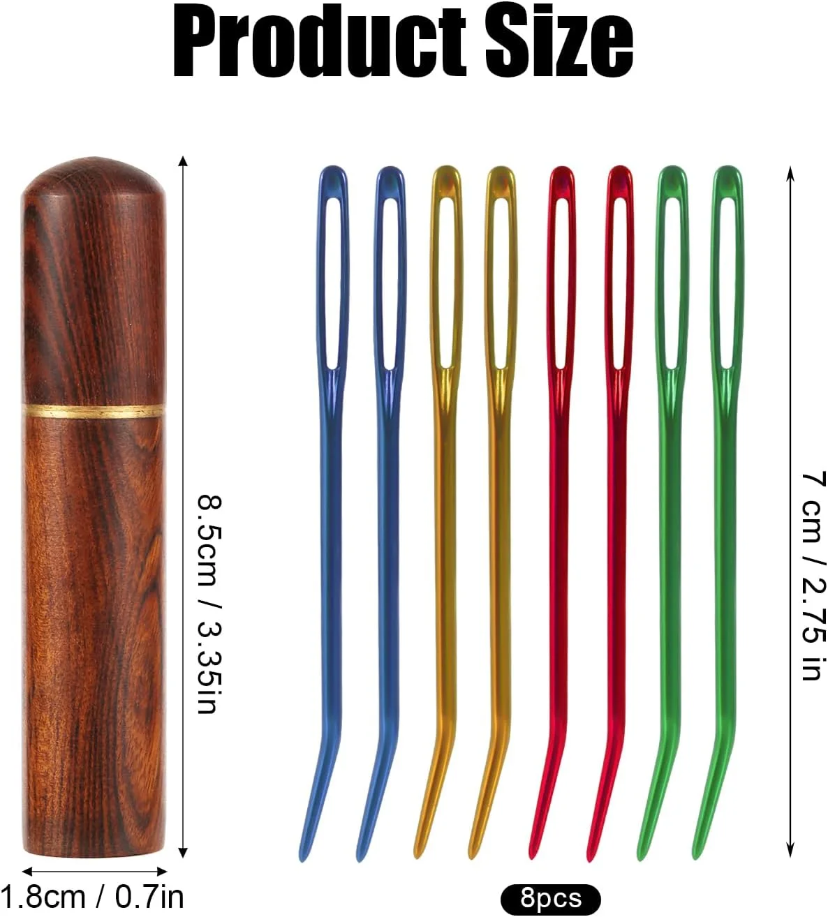 XIHIRCD 8 عدد سوزن لحاف دوزی چشم بزرگ برای پشم، سوزن های گلدوزی استیل ضد زنگ چشم بزرگ، سوزن های بافندگی دستی، سوزن های ملیله دوزی، سوزن خیاطی نخ با جعبه سوزن چوبی برای پروژه های قلاب بافی XIHIRCD 8 عدد سوزن لحاف دوزی چشم بزرگ برای پشم، سوزن های گلدوزی استیل ضد زنگ چشم بزرگ، سوزن های بافندگی دستی، سوزن های ملیله دوزی، سوزن خیاطی نخ با جعبه سوزن چوبی برای پروژه های قلاب بافی