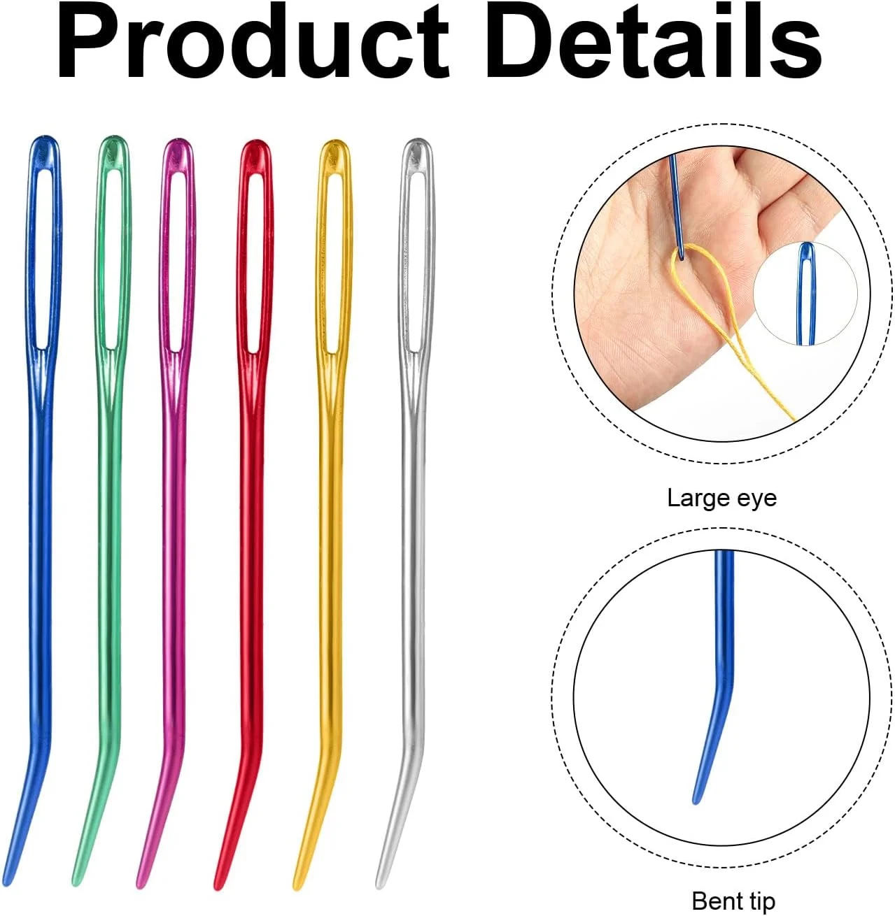 XIHIRCD ست 18 عددی سوزن های بافندگی دستی چشم بزرگ، کیت سوزن های خیاطی آلومینیومی چشم بزرگ با سوزن خمیده و سوزن کند و جعبه سوزن چوبی برای پروژه های لحاف دوزی، مهره دوزی، قلاب بافی برای نخ، کاموا و پشم XIHIRCD ست 18 عددی سوزن های بافندگی دستی چشم بزرگ، کیت سوزن های خیاطی آلومینیومی چشم بزرگ با سوزن خمیده و سوزن کند و جعبه سوزن چوبی برای پروژه های لحاف دوزی، مهره دوزی، قلاب بافی برای نخ، کاموا و پشم