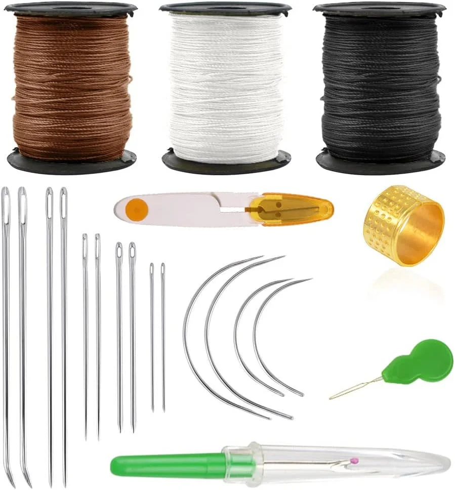 کیت تعمیرات روکش مبلمان Yontree YF شامل 17 قطعه، سوزن و نخ خیاطی چرم، ابزار دوخت دستی با سوزن های نوع C برای ساخت بوم، فرش، کیف پول و خز کیت تعمیرات روکش مبلمان Yontree YF شامل 17 قطعه، سوزن و نخ خیاطی چرم، ابزار دوخت دستی با سوزن های نوع C برای ساخت بوم، فرش، کیف پول و خز