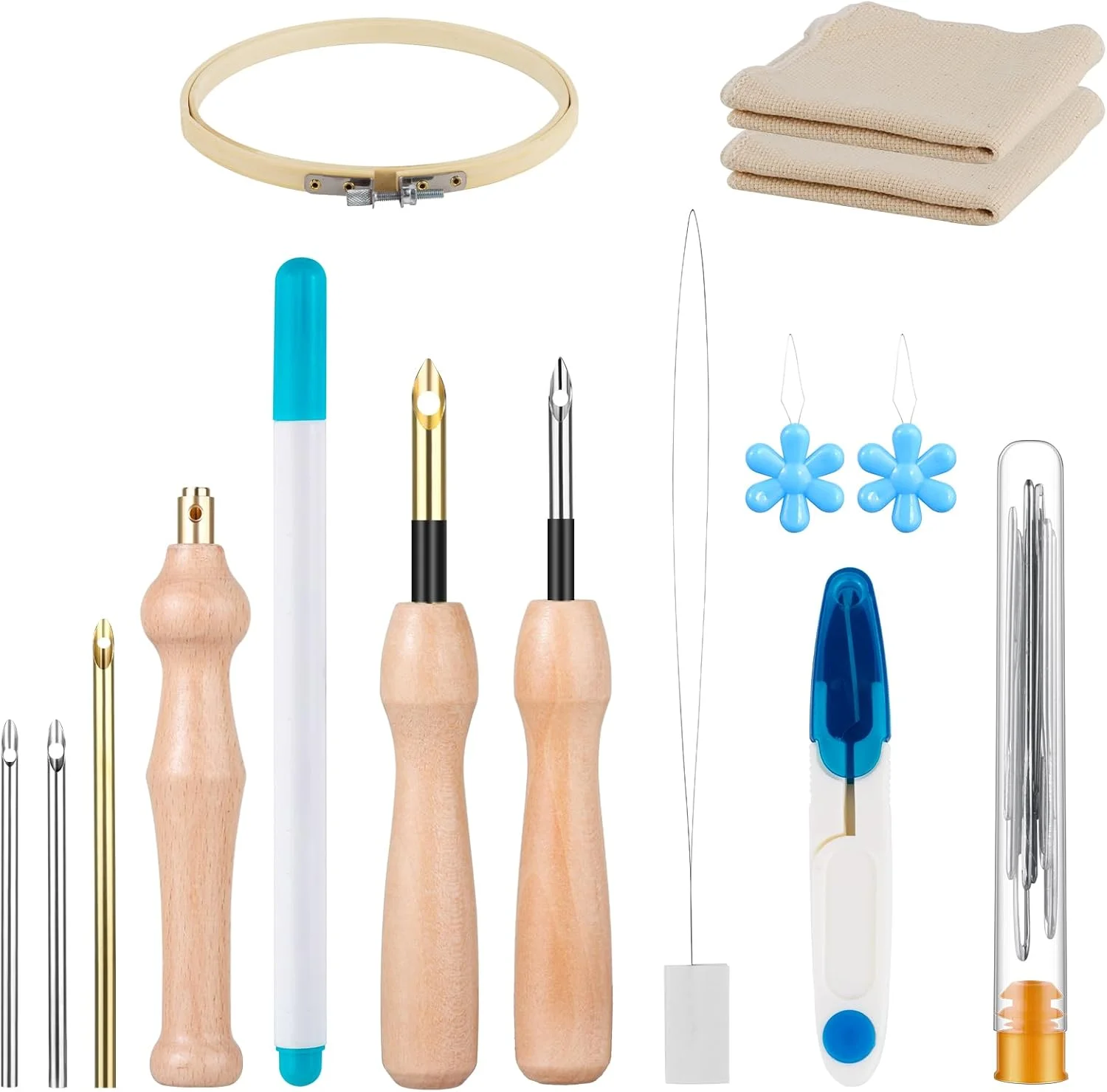 ست سوزن گلدوزی 19 تکه Zuaooz، سوزن پانچ دسته چوبی، سوزن های گلدوزی، پانچ پارچه، پارچه سوزن پانچ، برس ها، حلقه گلدوزی، پاسخگویی به نیازهای گلدوزی شما، مناسب برای مبتدیان. ست سوزن گلدوزی 19 تکه Zuaooz، سوزن پانچ دسته چوبی، سوزن های گلدوزی، پانچ پارچه، پارچه سوزن پانچ، برس ها، حلقه گلدوزی، پاسخگویی به نیازهای گلدوزی شما، مناسب برای مبتدیان.