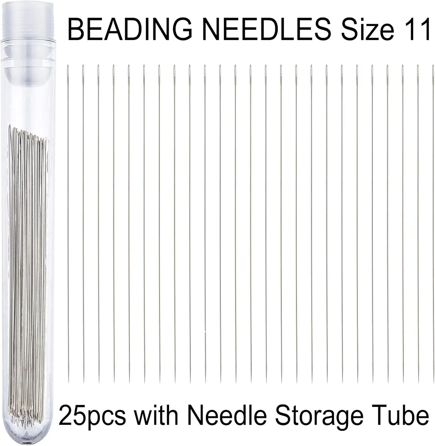 سوزن های مهره دوزی ZP Crafts سایز 11 (25 عدد) به همراه لوله نگهداری سوزن
