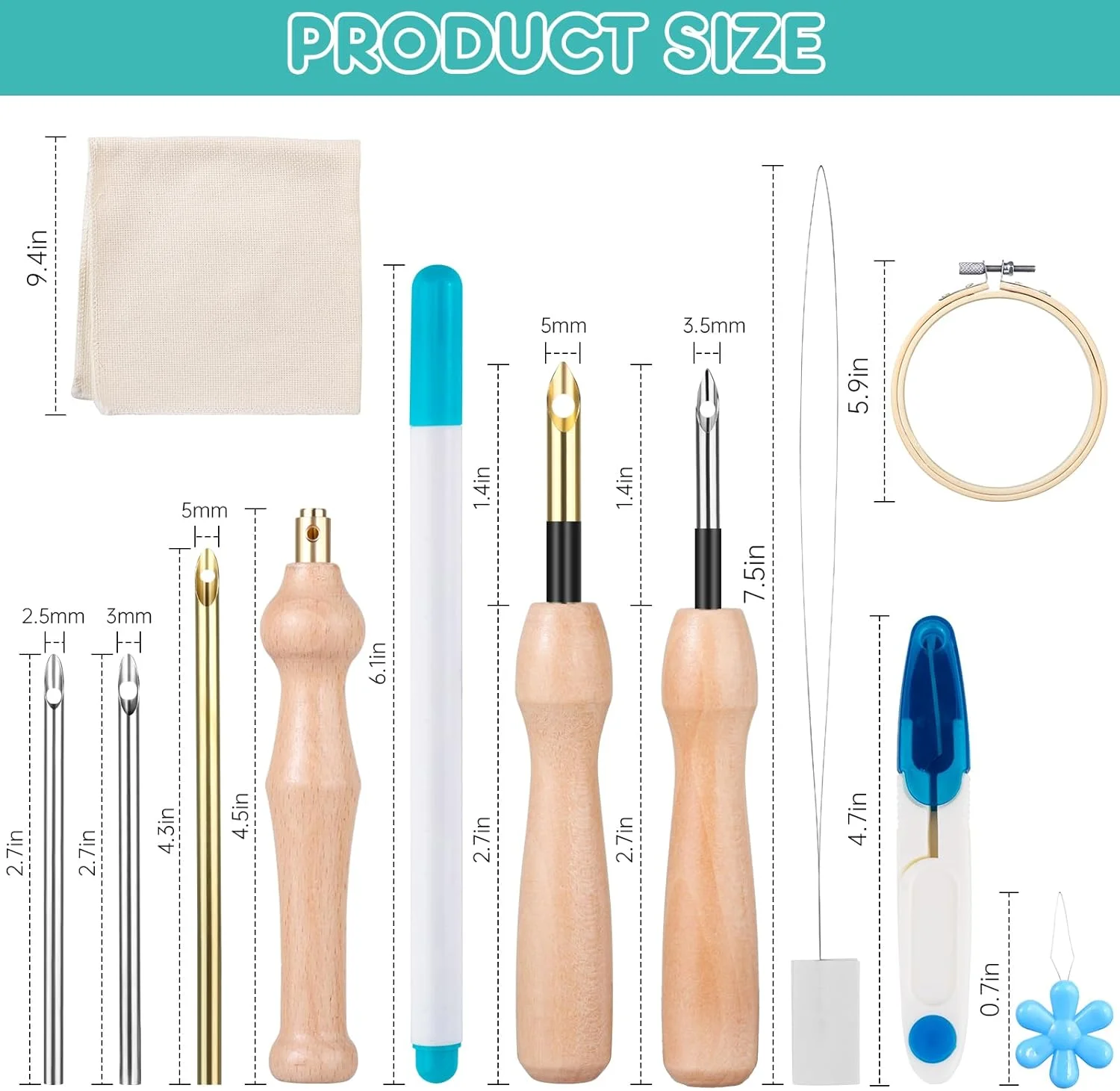 ست سوزن گلدوزی 19 تکه Zuaooz، سوزن پانچ دسته چوبی، سوزن های گلدوزی، پانچ پارچه، پارچه سوزن پانچ، برس ها، حلقه گلدوزی، پاسخگویی به نیازهای گلدوزی شما، مناسب برای مبتدیان. ست سوزن گلدوزی 19 تکه Zuaooz، سوزن پانچ دسته چوبی، سوزن های گلدوزی، پانچ پارچه، پارچه سوزن پانچ، برس ها، حلقه گلدوزی، پاسخگویی به نیازهای گلدوزی شما، مناسب برای مبتدیان.