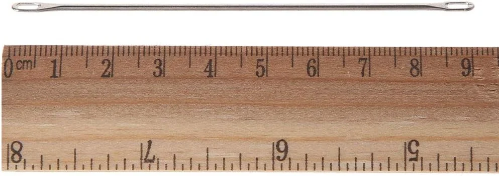 سوزن انتقال دو چشمی ZERZENGGENGPT، سوزن انتقال بلند مناسب دستگاه بافندگی برای لوازم خیاطی دست ساز خانگی، نقره ای