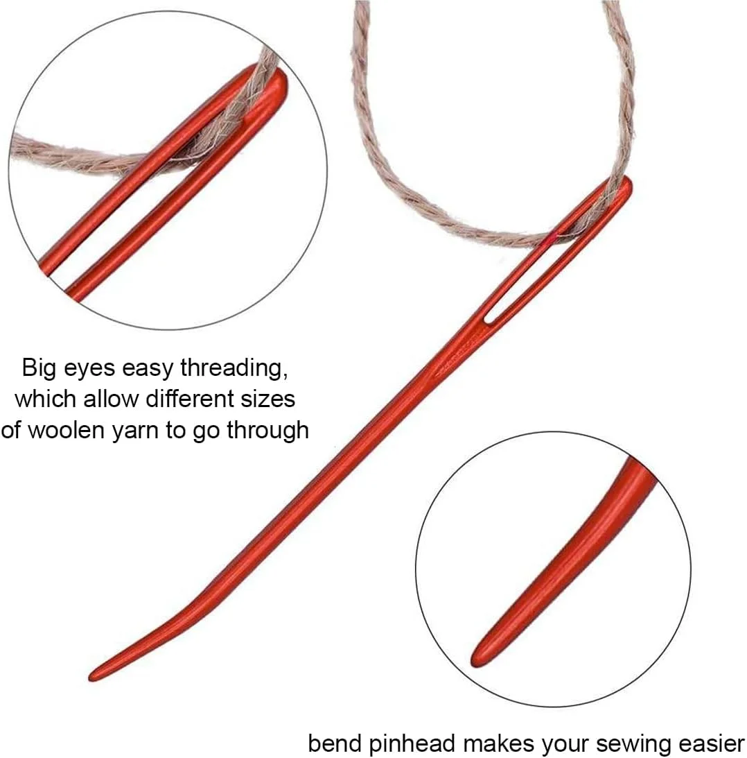 ZKSXOA 16 عدد سوزن های ضخیم ته گرد با سوراخ بزرگ، سوزن های بافتنی کاموا، سوزن لحاف دوزی با سوراخ بزرگ، سوزن های کوک زنی، سوزن های خیاطی دستی، سوزن های پشمی، برای پروژه های قلاب بافی