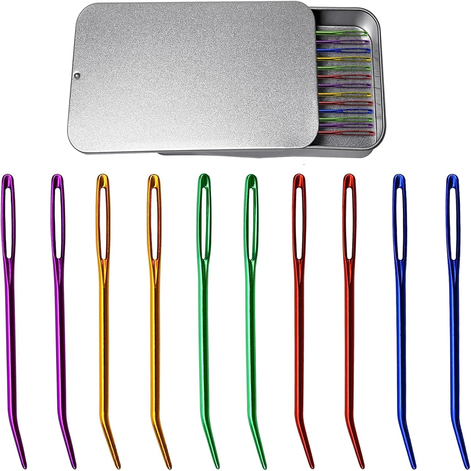 Yzzyemn سوزن های کوبلن کاموایی 10 عددی، سوزن های بافندگی چشم بزرگ، سوزن های کاموایی کند، سوزن های گلدوزی نوک خمیده، برای کوبلن، بافندگی، دوخت پشم، وصله، قلاب بافی با جعبه آهنی Yzzyemn سوزن های کوبلن کاموایی 10 عددی، سوزن های بافندگی چشم بزرگ، سوزن های کاموایی کند، سوزن های گلدوزی نوک خمیده، برای کوبلن، بافندگی، دوخت پشم، وصله، قلاب بافی با جعبه آهنی