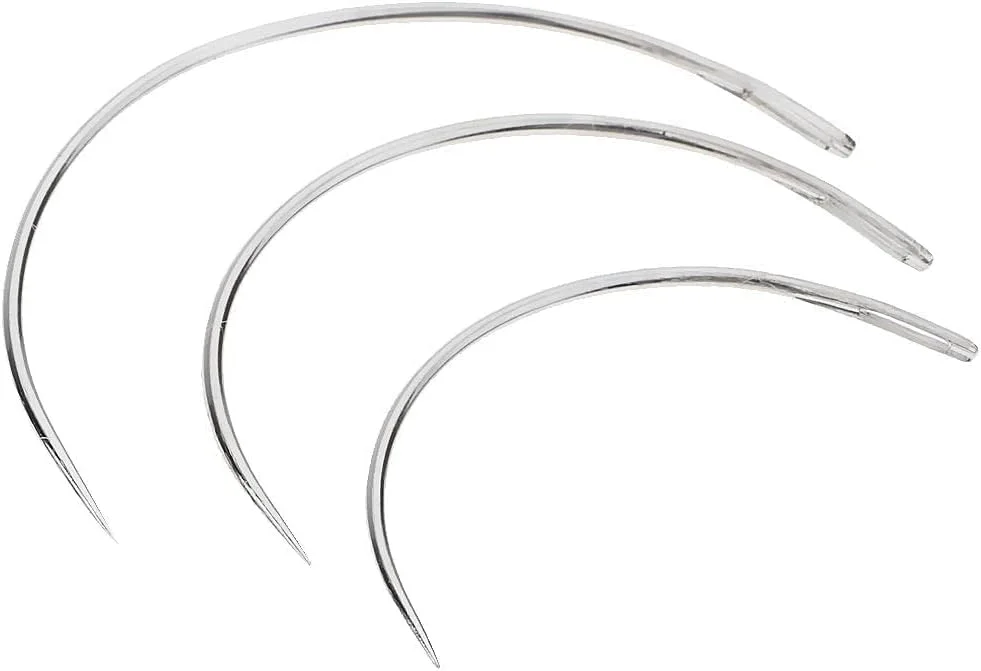 سوزن های خمیده زالاتی، 3 عدد سوزن خیاطی برای تعمیرات خیاطی، فرش، چرم، بوم، بافتنی - نقره ای سوزن های خمیده زالاتی، 3 عدد سوزن خیاطی برای تعمیرات خیاطی، فرش، چرم، بوم، بافتنی - نقره ای