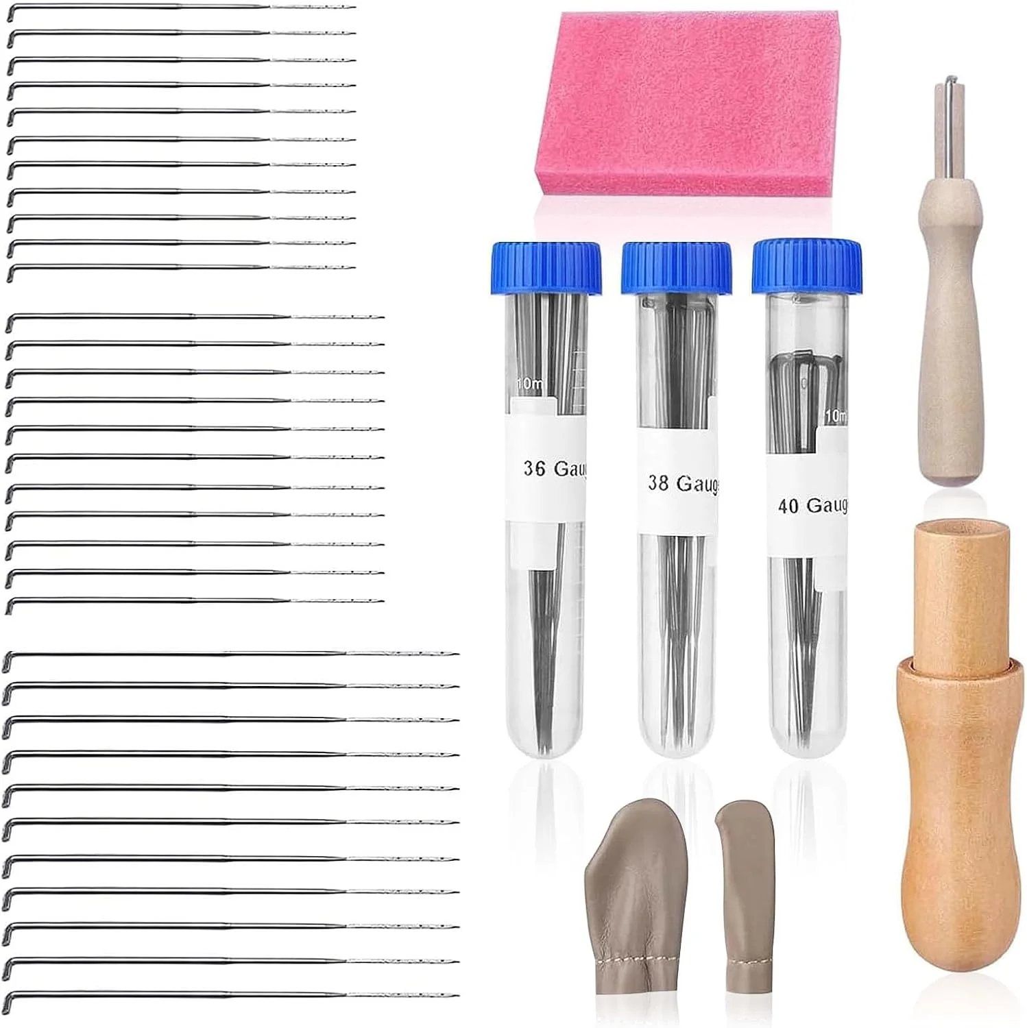 ابزار نمد دوزی YUDAWN، کیت نمد دوزی 38 تکه شامل سوزن های نمد دوزی در 3 سایز مختلف به همراه دسته چوبی، نگهدارنده، پد فوم نمدی، انگشتانه برای مبتدیان و نمد دوزی پشمی DIY ابزار نمد دوزی YUDAWN، کیت نمد دوزی 38 تکه شامل سوزن های نمد دوزی در 3 سایز مختلف به همراه دسته چوبی، نگهدارنده، پد فوم نمدی، انگشتانه برای مبتدیان و نمد دوزی پشمی DIY