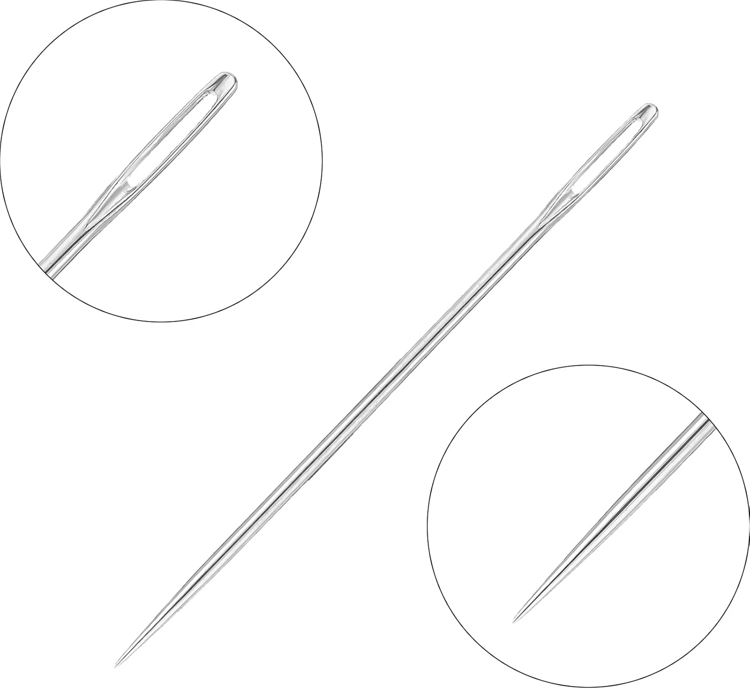 Ybxjges 60 عدد سوزن خیاطی چشم بزرگ برای چرم، 6 سایز سوزن خیاطی دستی سوزن نخ گلدوزی برای صنایع دستی هنری خیاطی دستی Ybxjges 60 عدد سوزن خیاطی چشم بزرگ برای چرم، 6 سایز سوزن خیاطی دستی سوزن نخ گلدوزی برای صنایع دستی هنری خیاطی دستی