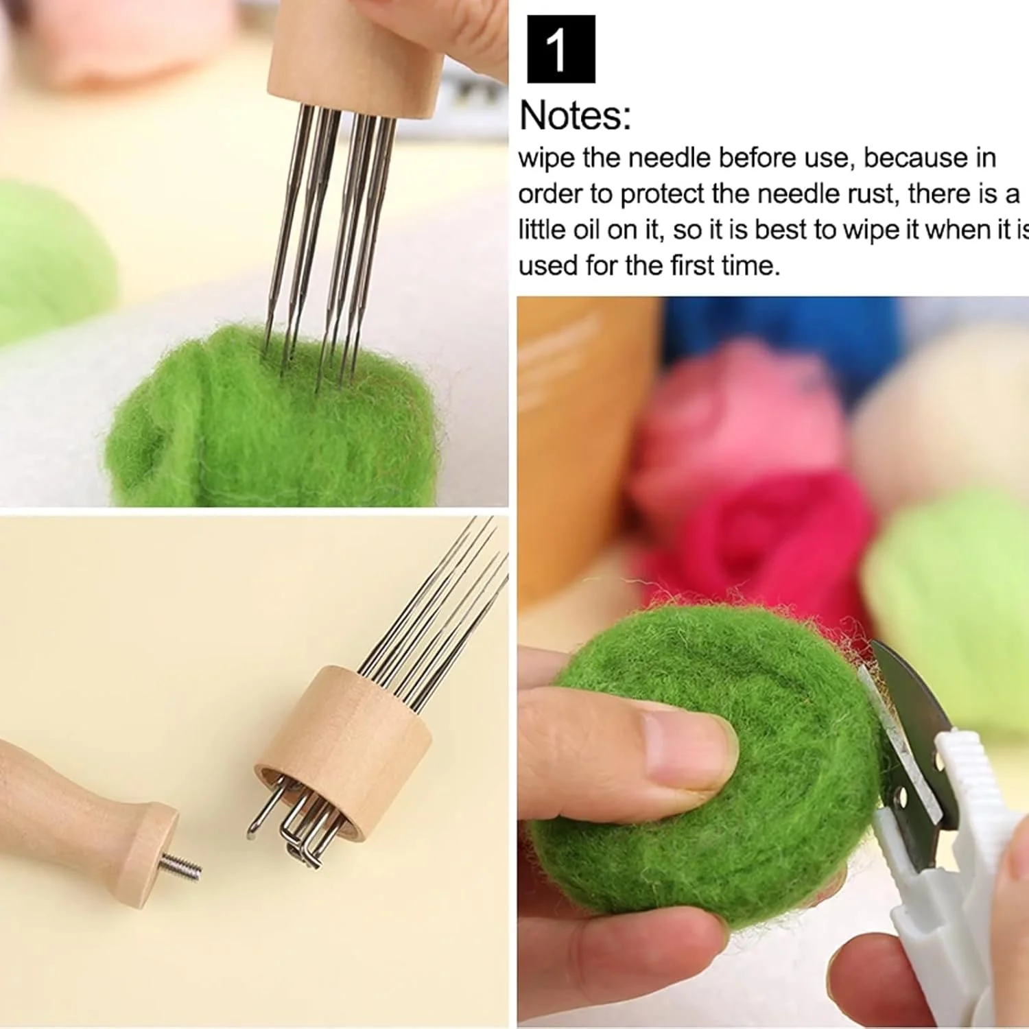 ست نمد دوزی YUDAWN، ست سوزن نمد دوزی 38 تکه، ست ابزار نمد دوزی پشمی، ست مبتدی نمد دوزی، لوازم جانبی نمد دوزی با پد فوم انگشتی و سوزن در 3 اندازه برای نمد دوزی خشک ست نمد دوزی YUDAWN، ست سوزن نمد دوزی 38 تکه، ست ابزار نمد دوزی پشمی، ست مبتدی نمد دوزی، لوازم جانبی نمد دوزی با پد فوم انگشتی و سوزن در 3 اندازه برای نمد دوزی خشک