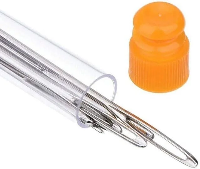 یوان هولومید ست 9 عددی سوزن فلزی چشم بزرگ نقره ای، سوزن های خیاطی چشم بزرگ، ابزار گلدوزی استیل ضد زنگ، لوازم خیاطی چرمی، سوزن های تیز خیاطی