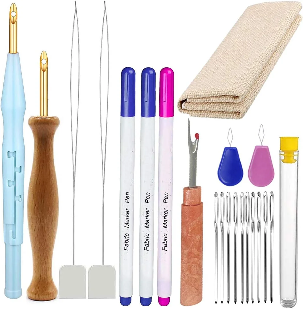 ست 21 عددی سوزن پانچ گلدوزی محور Y، شامل سوزن پانچ نخ فرش قابل تنظیم، قلم گلدوزی دسته چوبی، قلم های علامت گذاری پارچه، پارچه سوزن پانچ برای نخ گلدوزی و مبتدیان دوخت ضربدری ست 21 عددی سوزن پانچ گلدوزی محور Y، شامل سوزن پانچ نخ فرش قابل تنظیم، قلم گلدوزی دسته چوبی، قلم های علامت گذاری پارچه، پارچه سوزن پانچ برای نخ گلدوزی و مبتدیان دوخت ضربدری