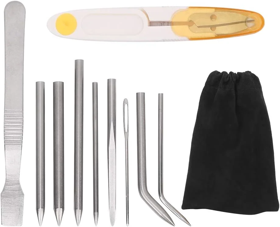 WWART سوزن پاراکورد، ست ابزار بافتنی پاراکورد سایز کوچک 10 عددی استیل ضد زنگ کاربردی با کیف نگهداری برای دستبند WWART سوزن پاراکورد، ست ابزار بافتنی پاراکورد سایز کوچک 10 عددی استیل ضد زنگ کاربردی با کیف نگهداری برای دستبند