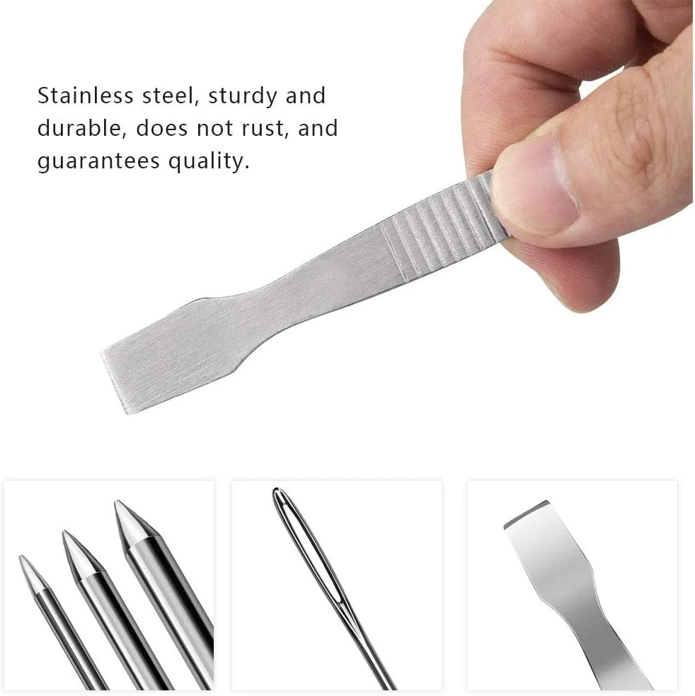 WWART سوزن پاراکورد، ست ابزار بافتنی پاراکورد سایز کوچک 10 عددی استیل ضد زنگ کاربردی با کیف نگهداری برای دستبند WWART سوزن پاراکورد، ست ابزار بافتنی پاراکورد سایز کوچک 10 عددی استیل ضد زنگ کاربردی با کیف نگهداری برای دستبند