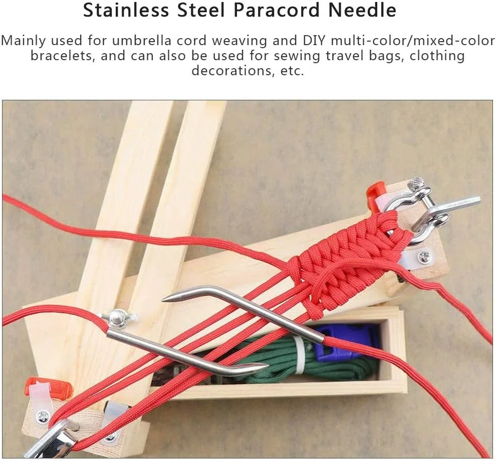 WWART سوزن پاراکورد، ست ابزار بافتنی پاراکورد سایز کوچک 10 عددی استیل ضد زنگ کاربردی با کیف نگهداری برای دستبند WWART سوزن پاراکورد، ست ابزار بافتنی پاراکورد سایز کوچک 10 عددی استیل ضد زنگ کاربردی با کیف نگهداری برای دستبند