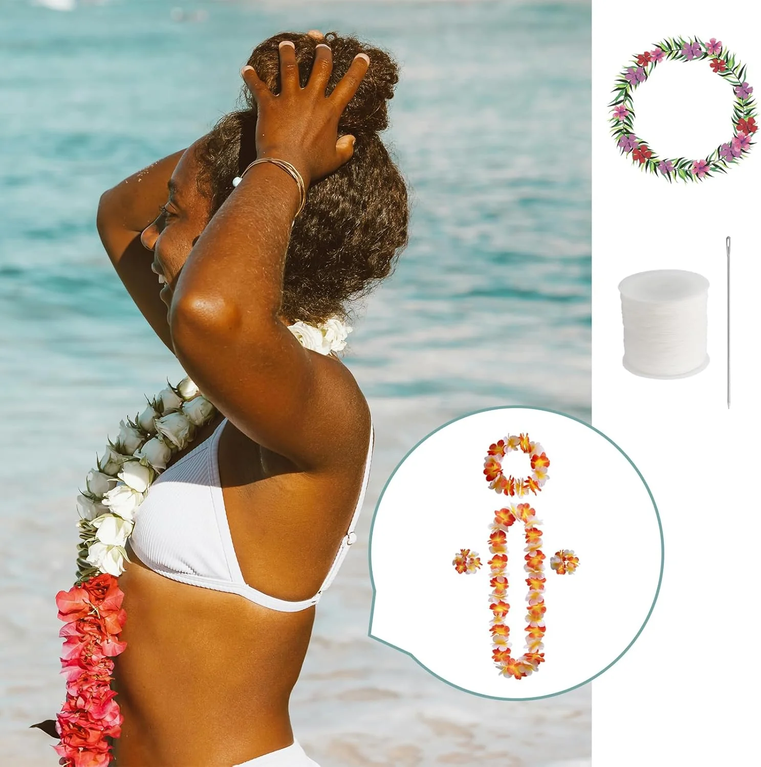 ست سوزن لی Wzttdm، 2 عدد سوزن خیاطی فوق العاده بلند 14 اینچی، 4 رول نخ سوزن لی، 1 عدد لوله نگهداری سوزن لی، سوزن های بلند اثاثه یا لوازم داخلی برای ساخت گل لی فارغ التحصیلی هاوایی مالایی DIY ست سوزن لی Wzttdm، 2 عدد سوزن خیاطی فوق العاده بلند 14 اینچی، 4 رول نخ سوزن لی، 1 عدد لوله نگهداری سوزن لی، سوزن های بلند اثاثه یا لوازم داخلی برای ساخت گل لی فارغ التحصیلی هاوایی مالایی DIY