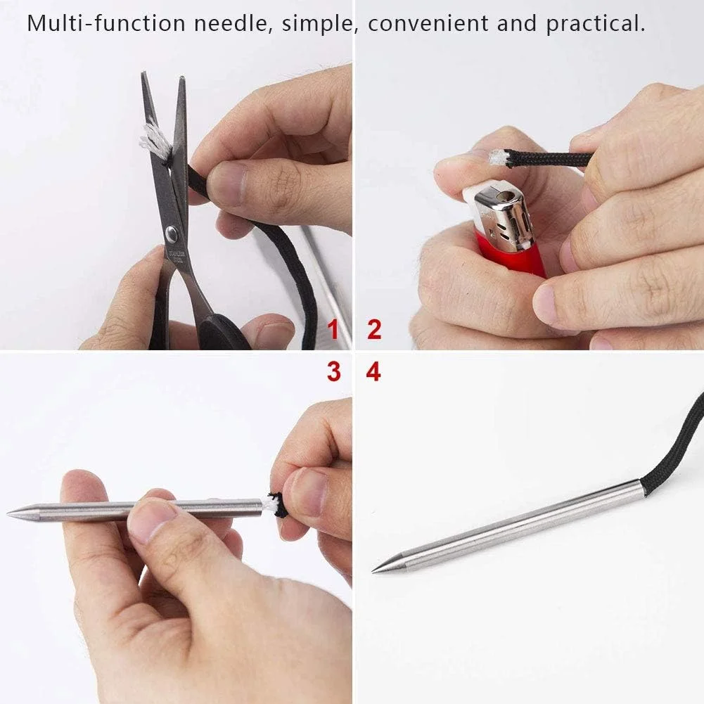 WWART سوزن پاراکورد، ست ابزار بافتنی پاراکورد سایز کوچک 10 عددی استیل ضد زنگ کاربردی با کیف نگهداری برای دستبند WWART سوزن پاراکورد، ست ابزار بافتنی پاراکورد سایز کوچک 10 عددی استیل ضد زنگ کاربردی با کیف نگهداری برای دستبند