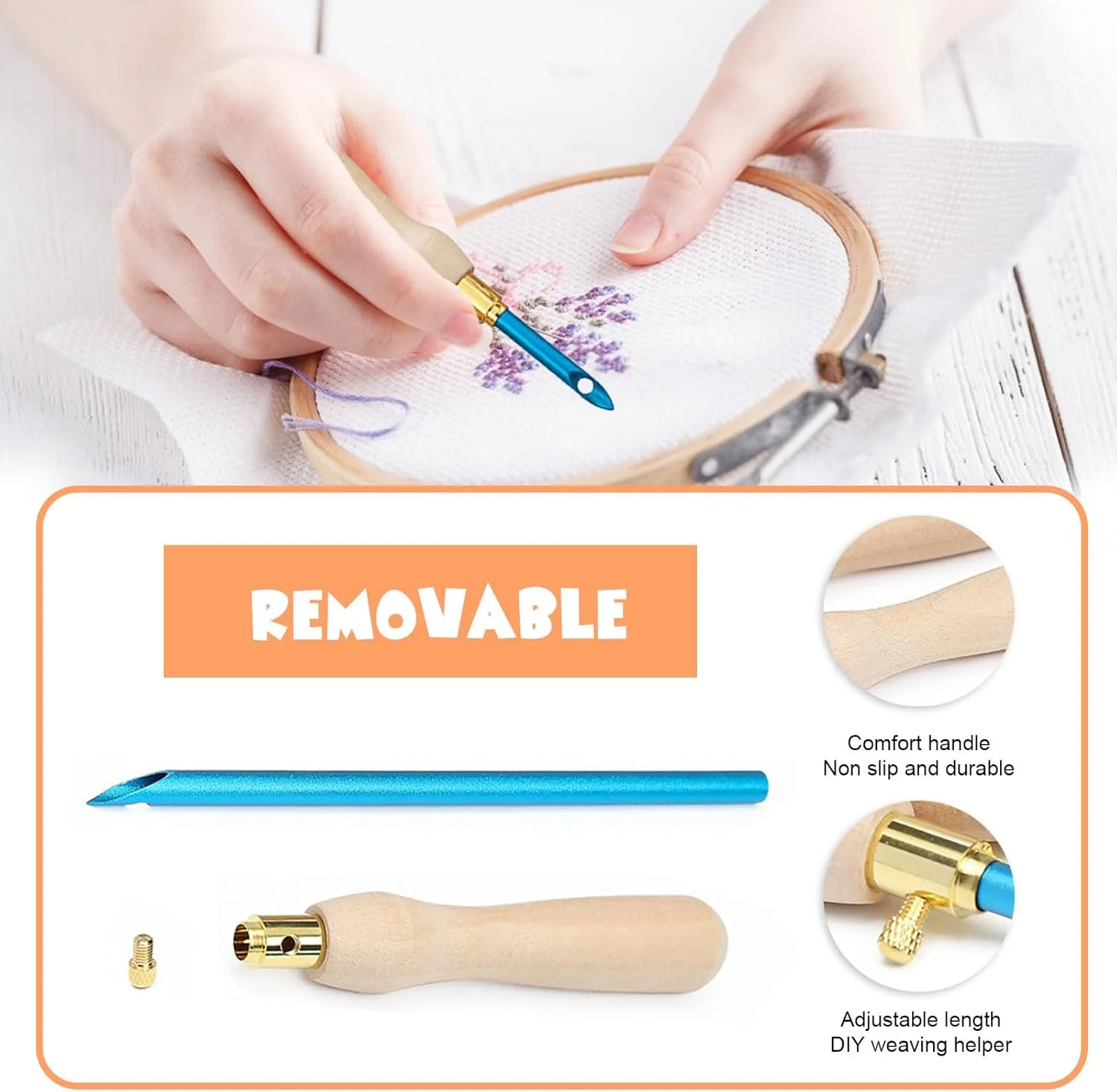 ست سوزن پانچ یابوند، کیت سوزن پانچ، کیت مبتدی گلدوزی، سوزن پانچ با دسته چوبی، سوزن پانچ قابل تنظیم برای صنایع دستی، خیاطی، گلدوزی، بسته 35 عددی ست سوزن پانچ یابوند، کیت سوزن پانچ، کیت مبتدی گلدوزی، سوزن پانچ با دسته چوبی، سوزن پانچ قابل تنظیم برای صنایع دستی، خیاطی، گلدوزی، بسته 35 عددی