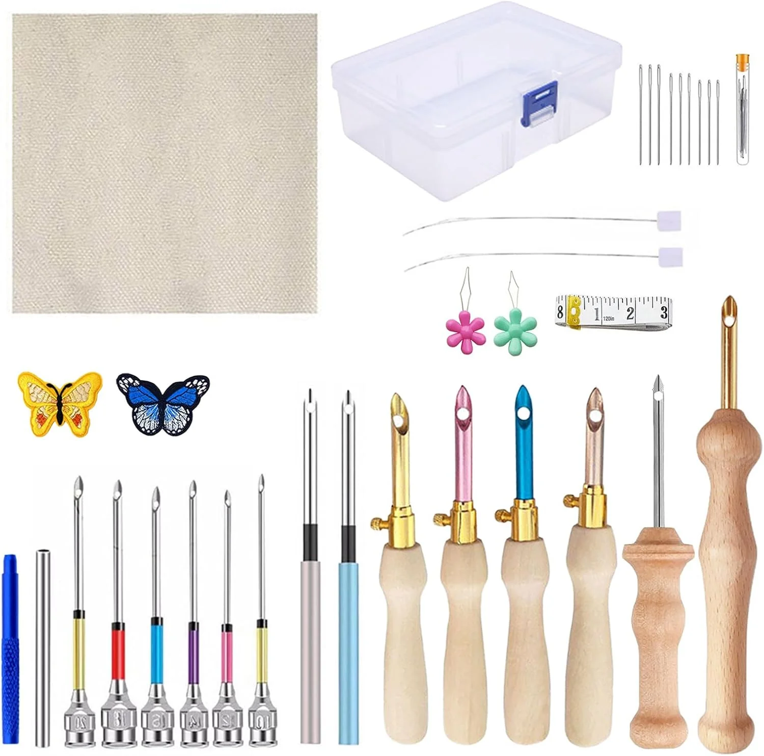 ست سوزن پانچ یابوند، کیت سوزن پانچ، کیت مبتدی گلدوزی، سوزن پانچ با دسته چوبی، سوزن پانچ قابل تنظیم برای صنایع دستی، خیاطی، گلدوزی، بسته 35 عددی ست سوزن پانچ یابوند، کیت سوزن پانچ، کیت مبتدی گلدوزی، سوزن پانچ با دسته چوبی، سوزن پانچ قابل تنظیم برای صنایع دستی، خیاطی، گلدوزی، بسته 35 عددی